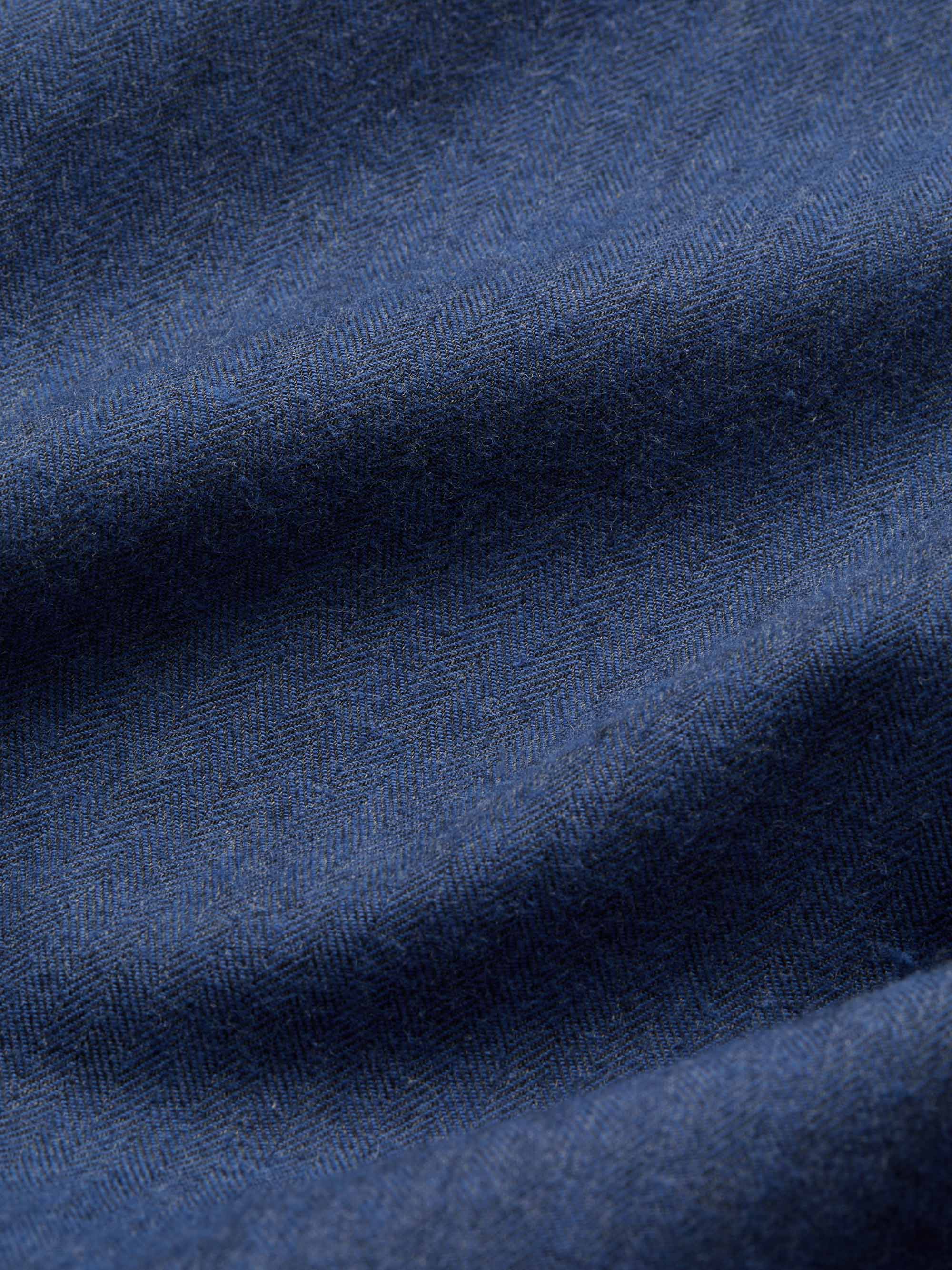 Men's Flannel Overshirt Balmoral Brushed Cotton Navy Blue