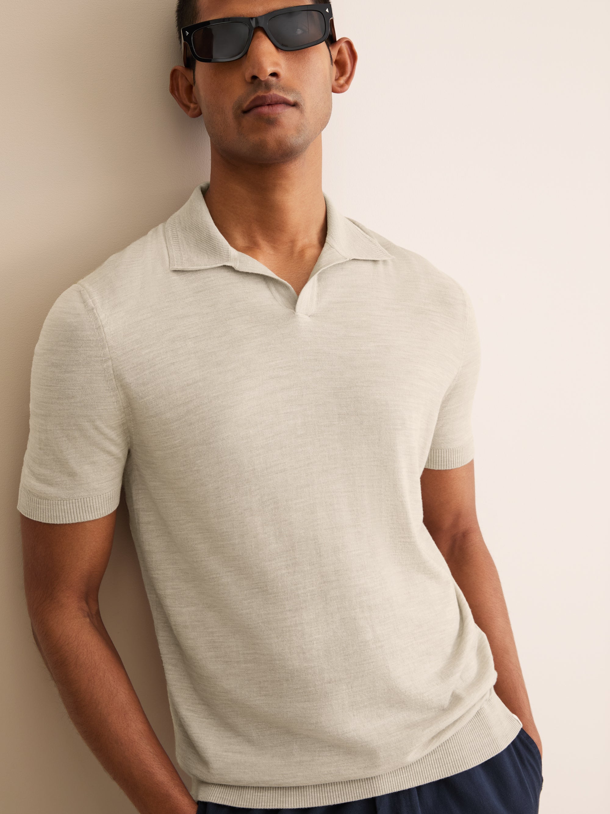Men's Polo Shirt Orson Merino Wool Ecru