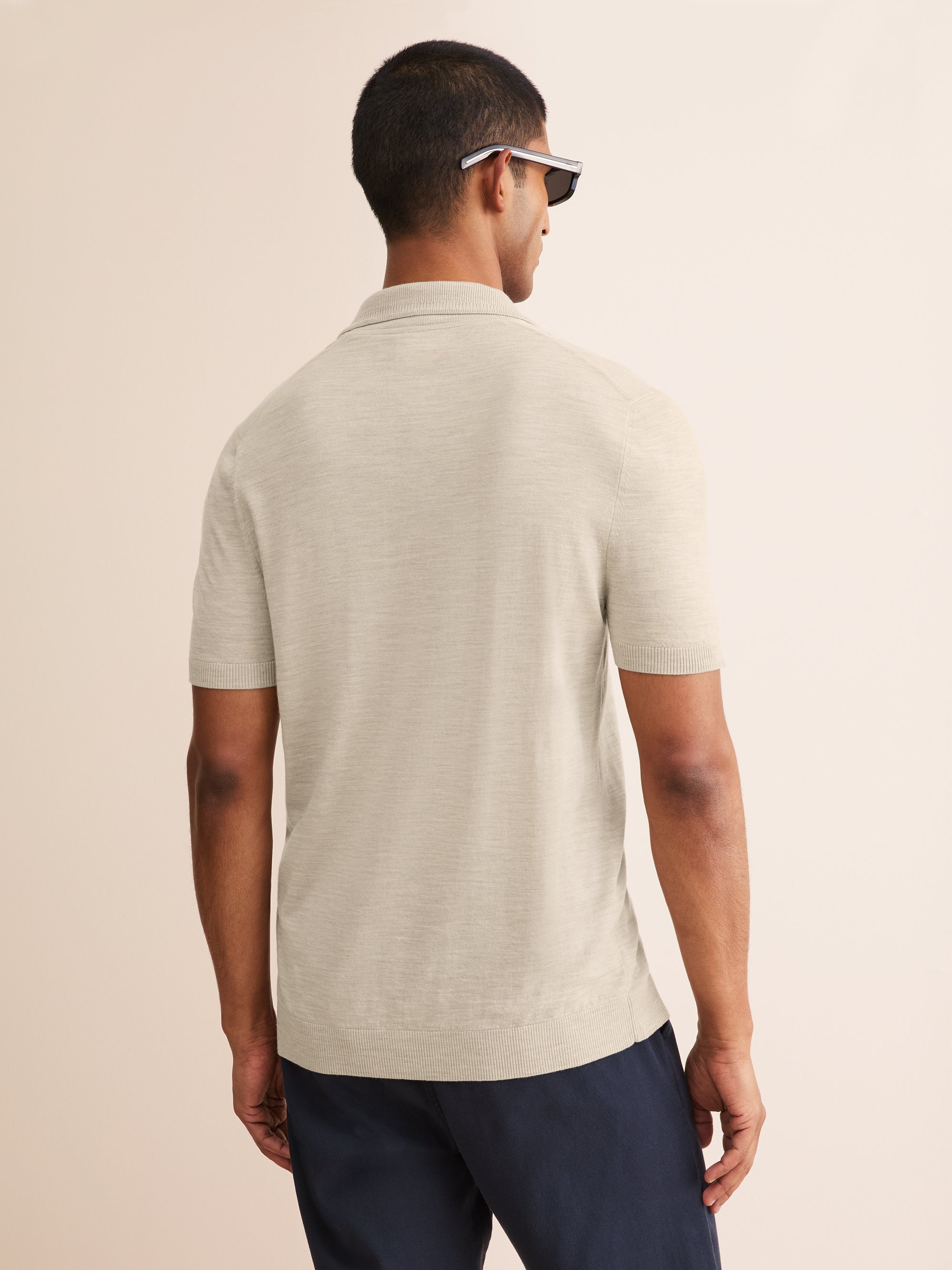 Men's Polo Shirt Orson Merino Wool Ecru