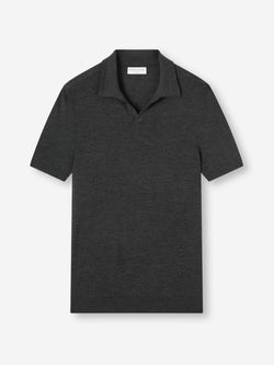 Men's Polo Shirt Orson Merino Wool Charcoal Gray