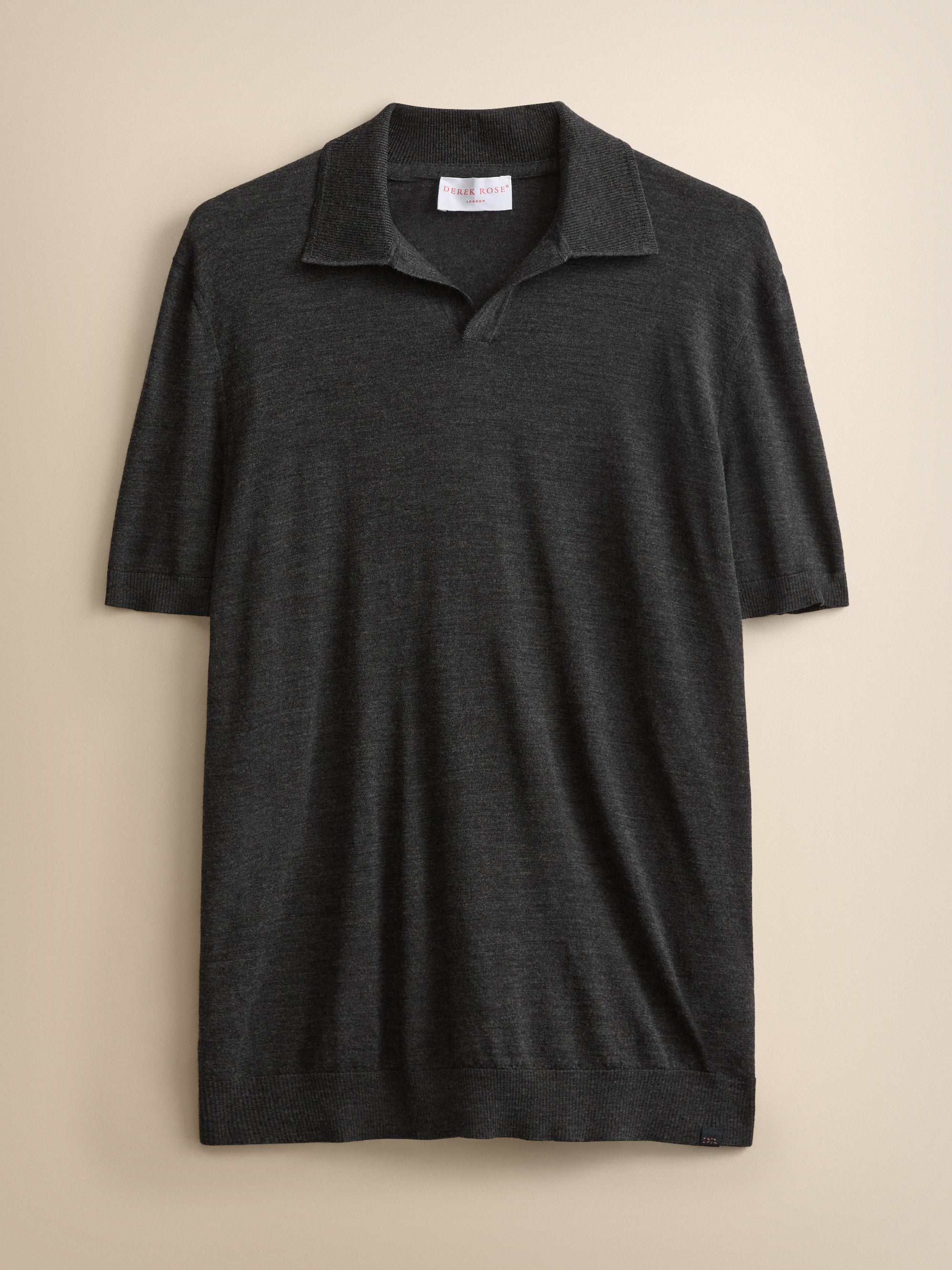Orson Superfine Merino Wool Polo Shirt Charcoal Grey