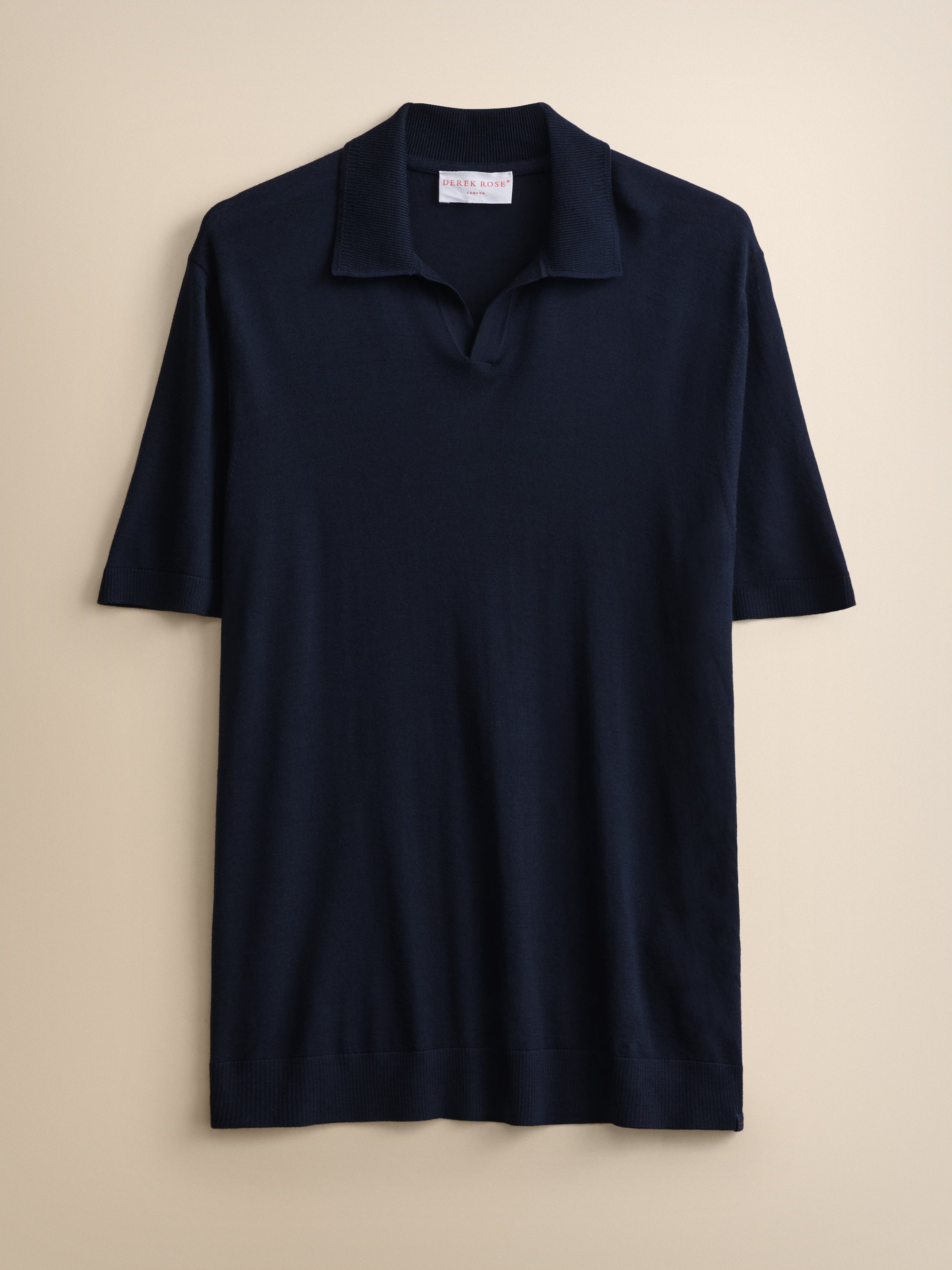 Orson Superfine Merino Wool Polo Shirt Navy Blue