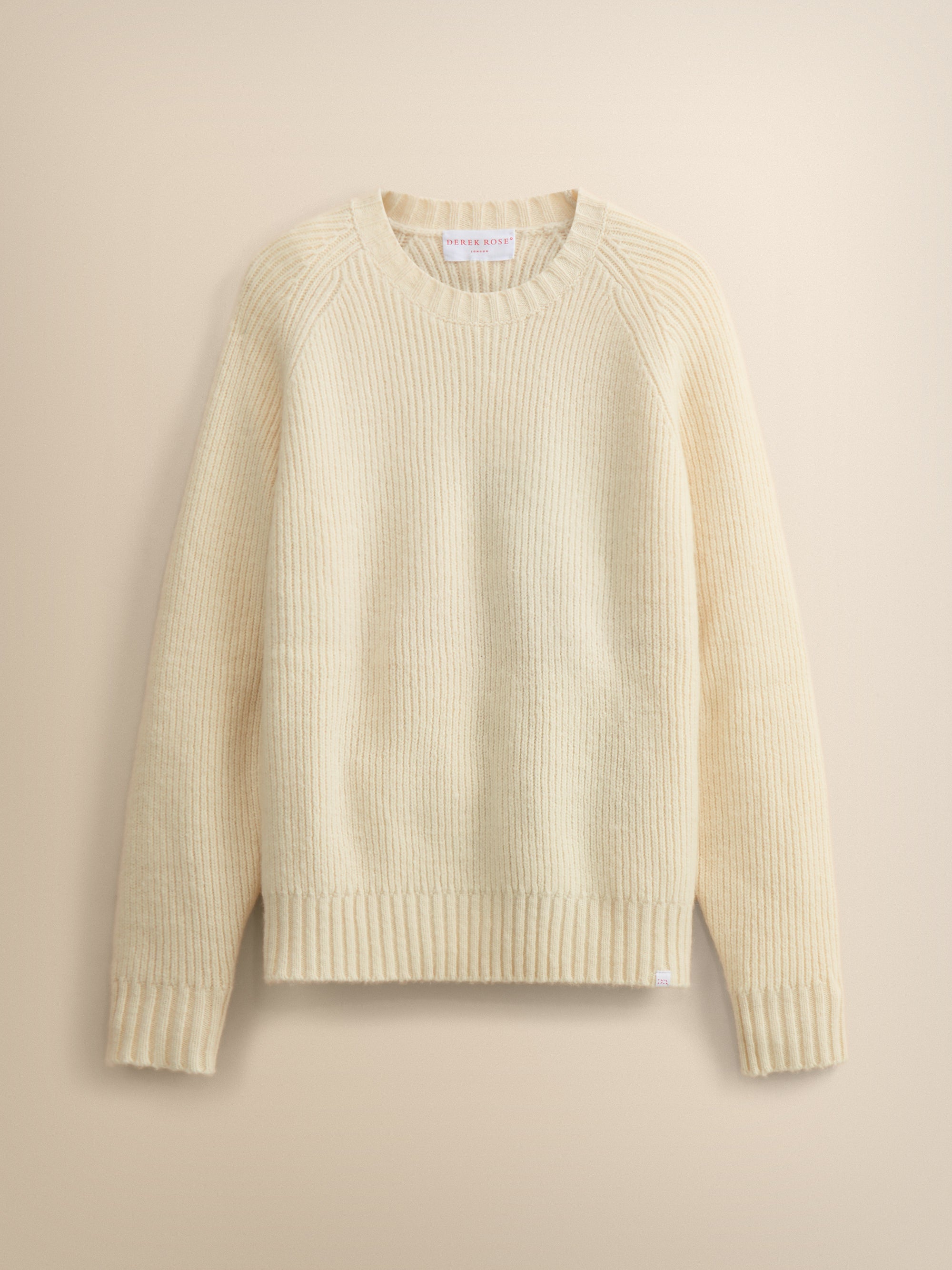 Freddie Wool Cashmere Ribbed Sweater Antique Ivory