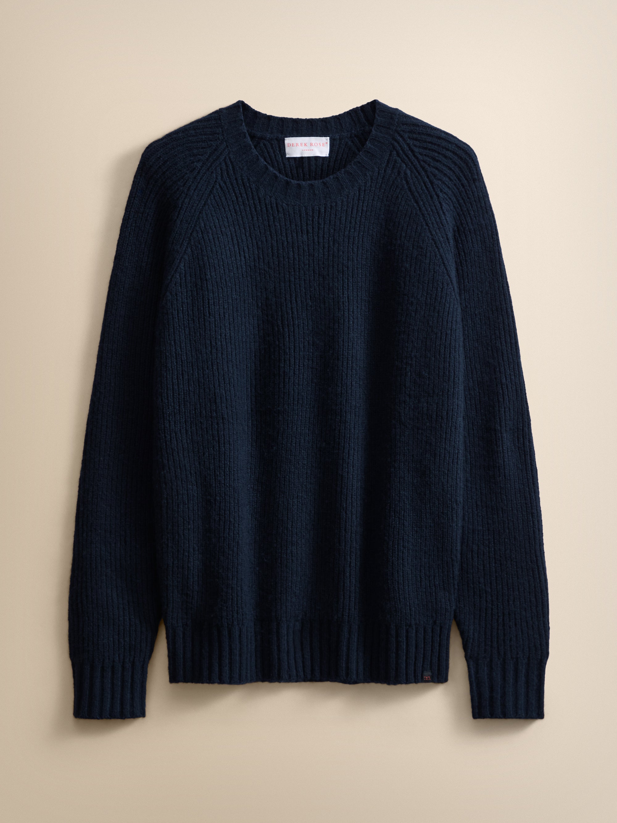 Freddie Wool Cashmere Ribbed Sweater Navy Blue