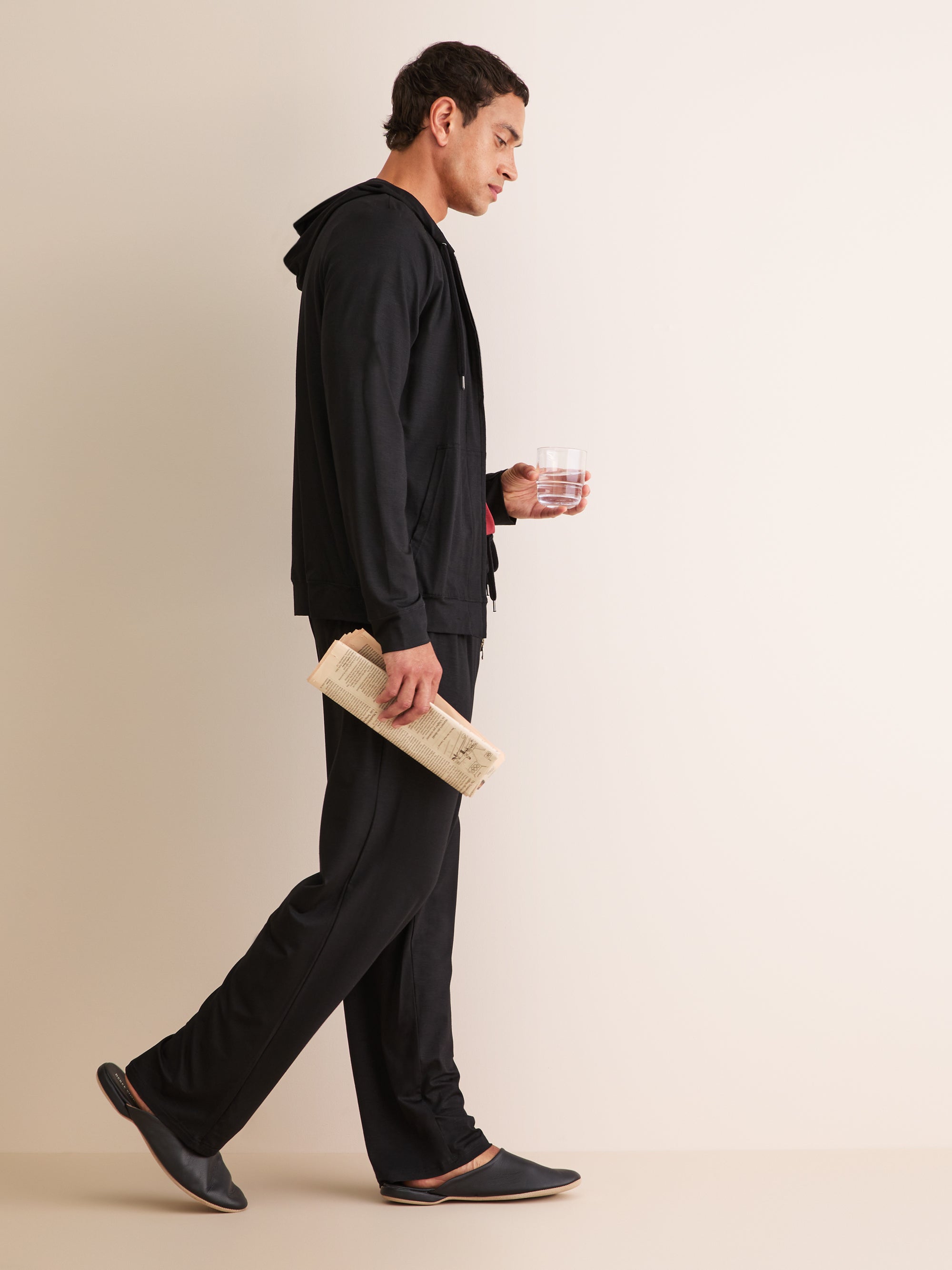 Men's Lounge Trousers Basel Micro Modal Stretch Black