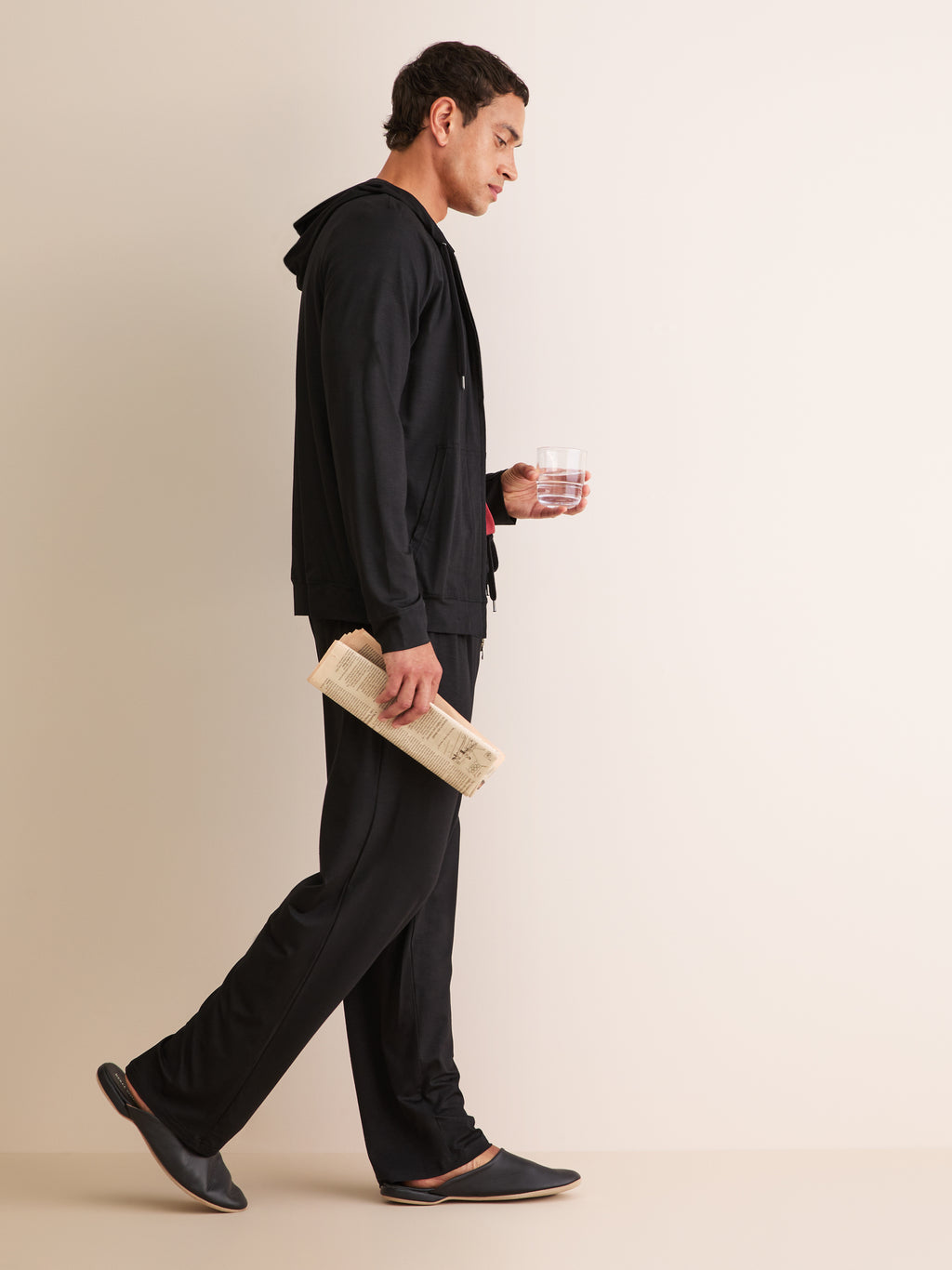 Mens Jersey Micro Modal Trousers Black | Derek Rose | Derek Rose