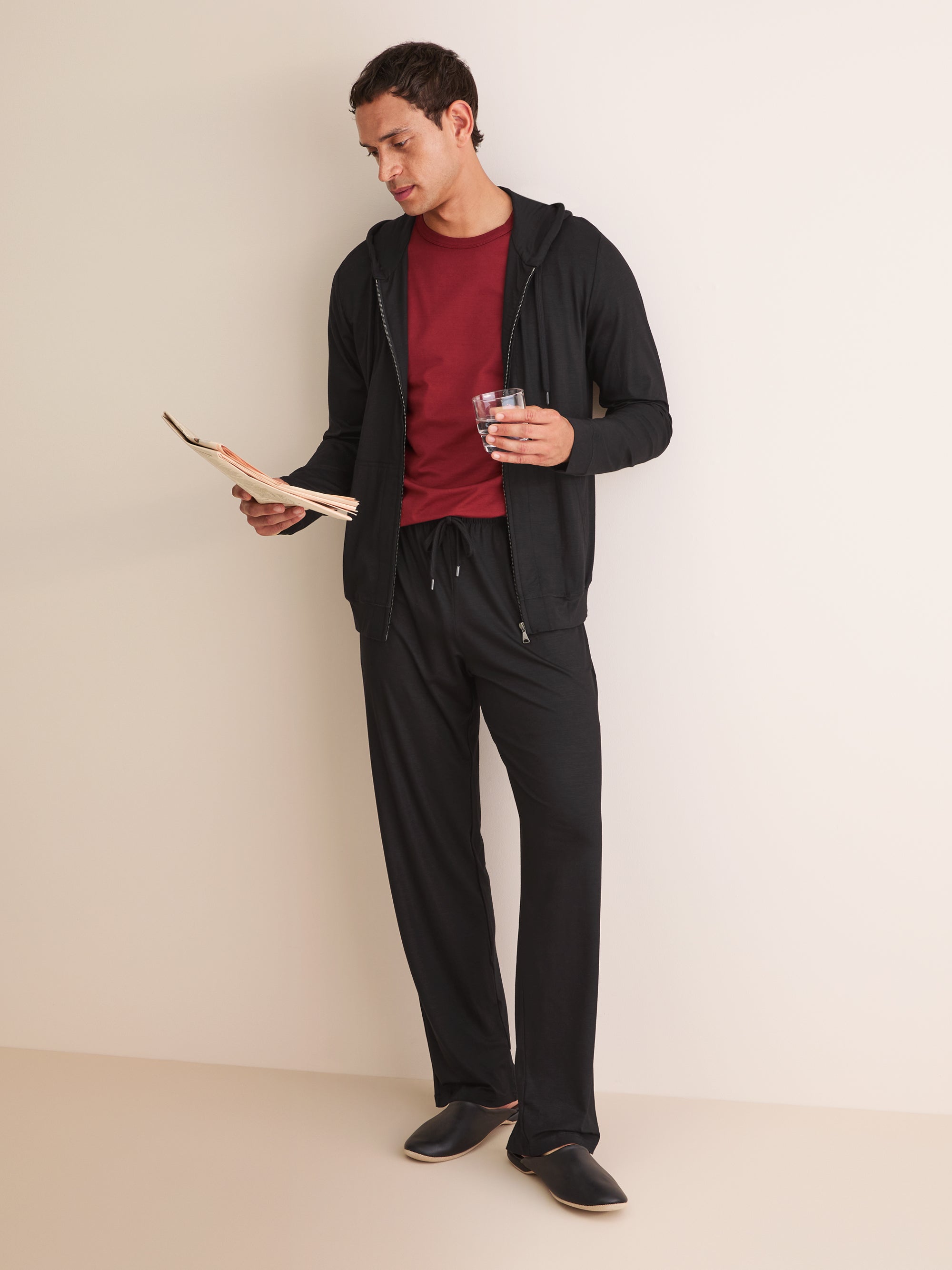 Men's Lounge Trousers Basel Micro Modal Stretch Black