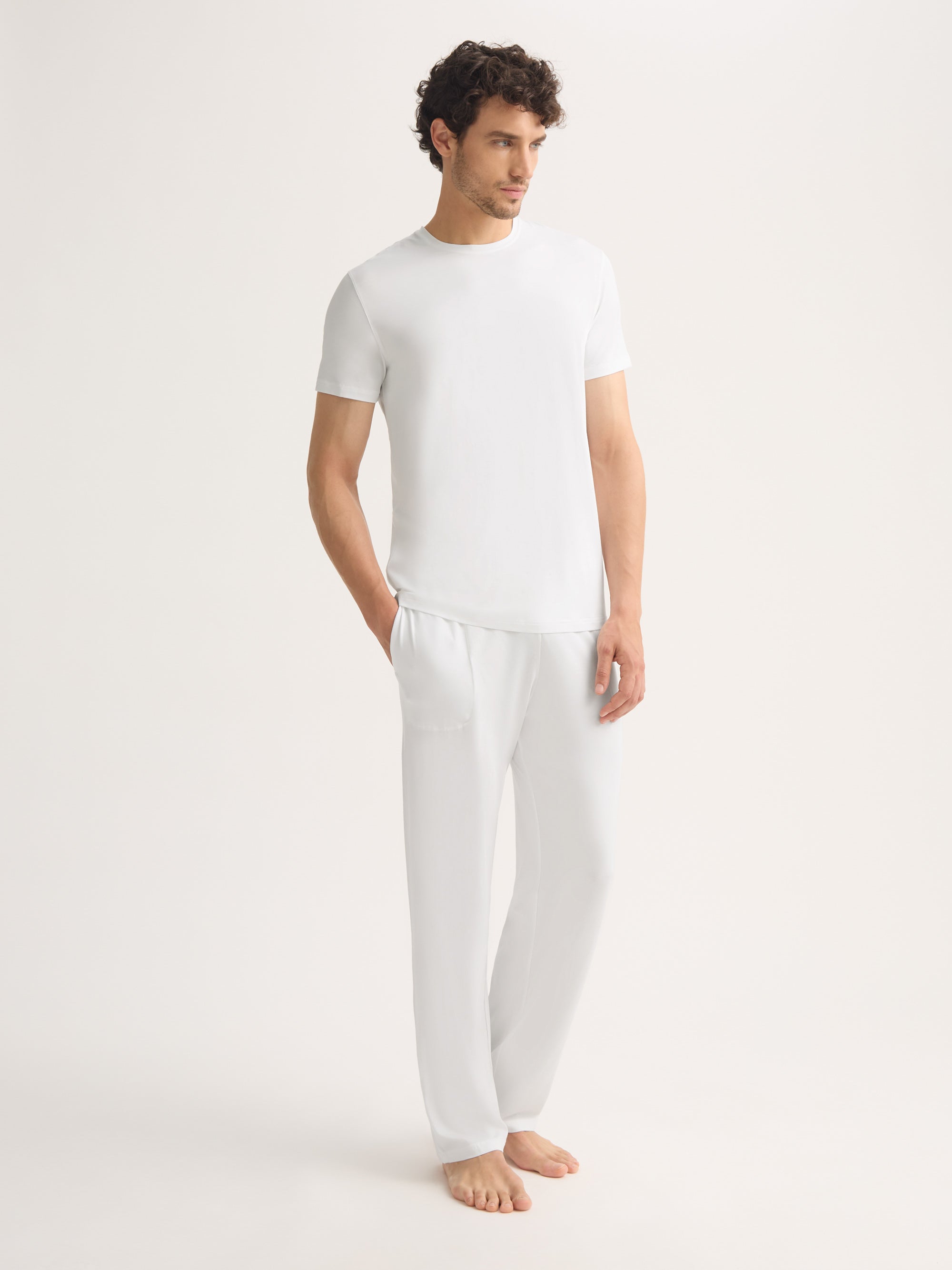 Men's Lounge Trousers Basel Micro Modal Stretch White