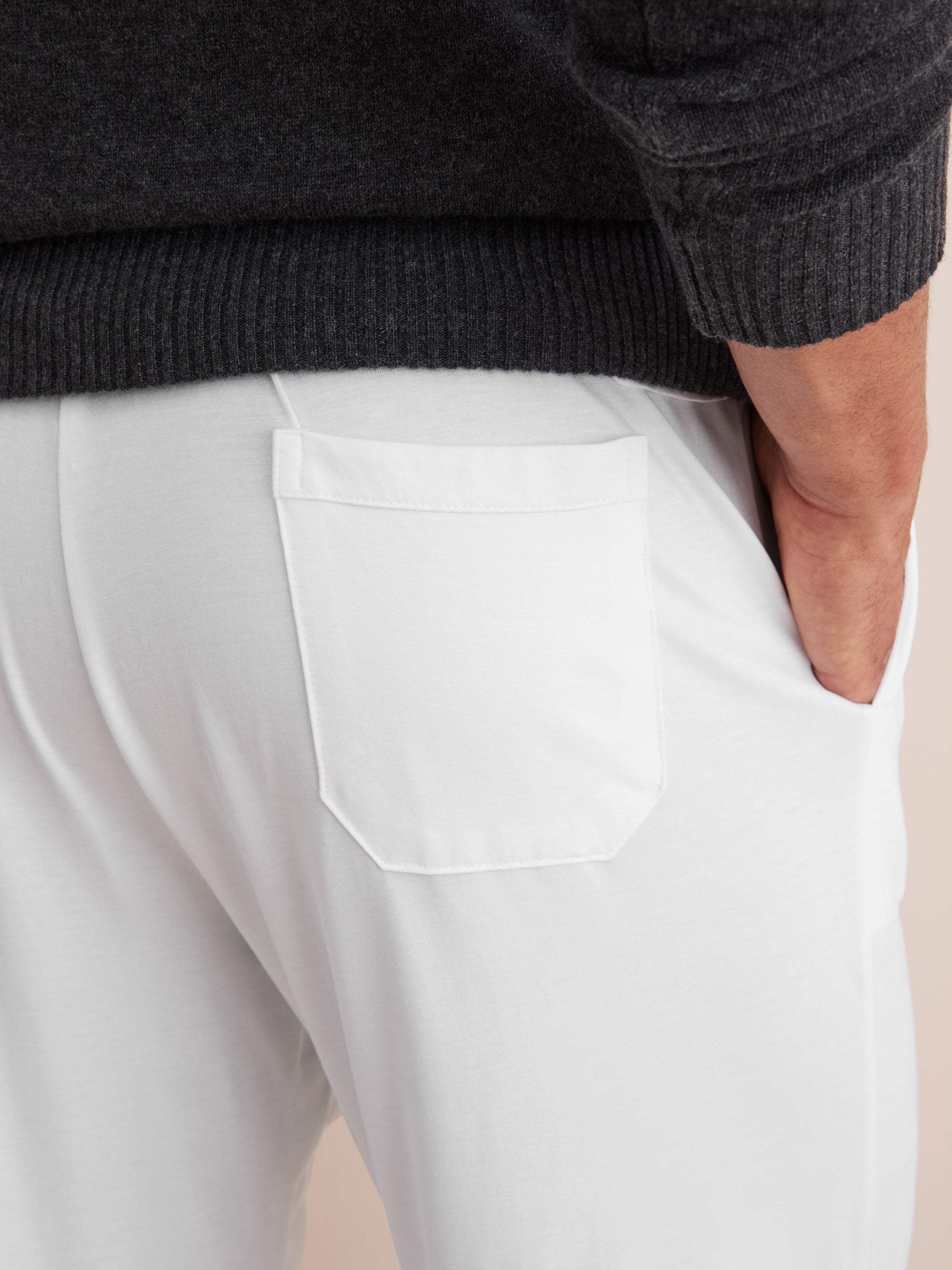 Men's Lounge Trousers Basel Micro Modal Stretch White