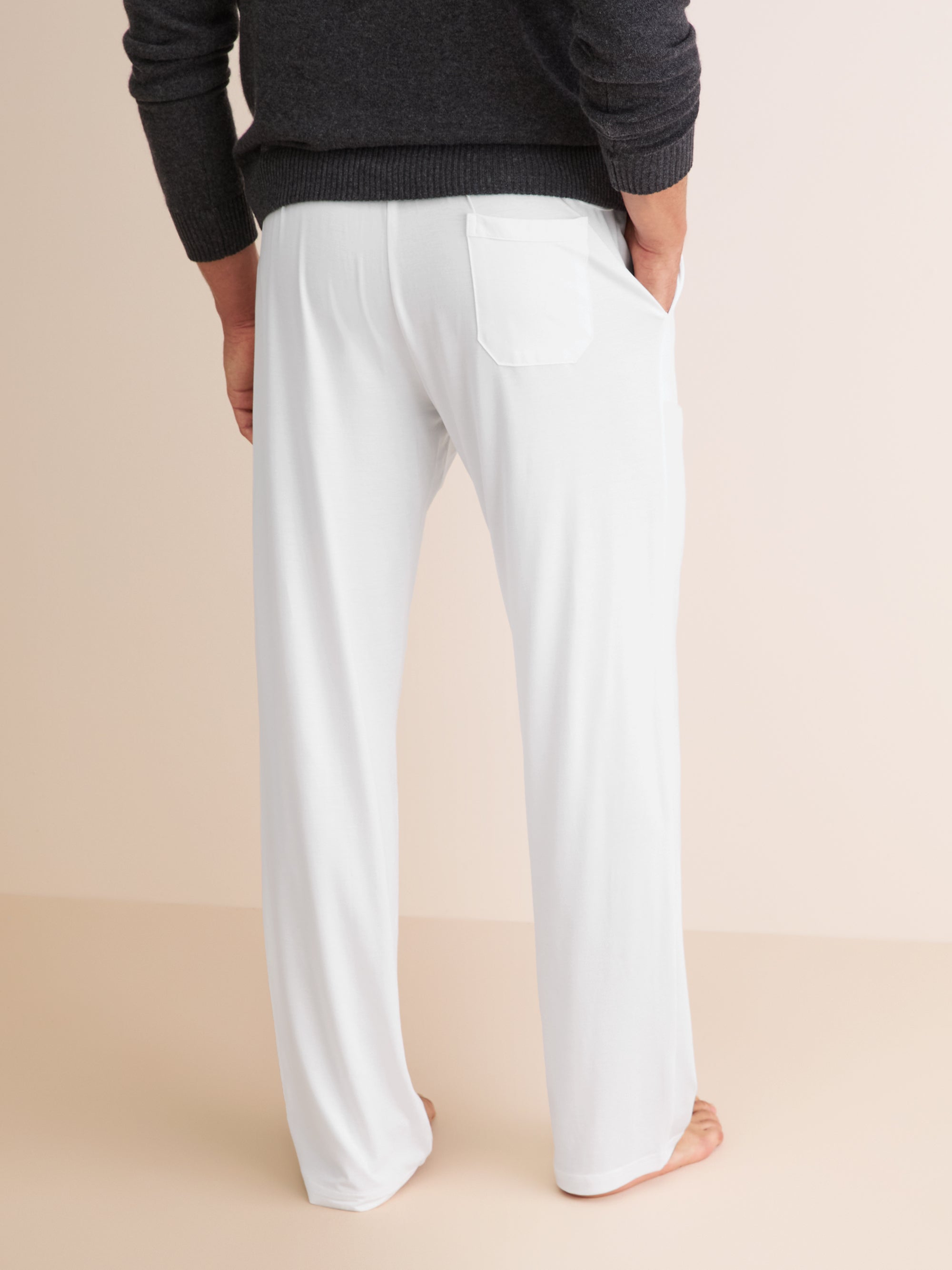 Men's Lounge Trousers Basel Micro Modal Stretch White