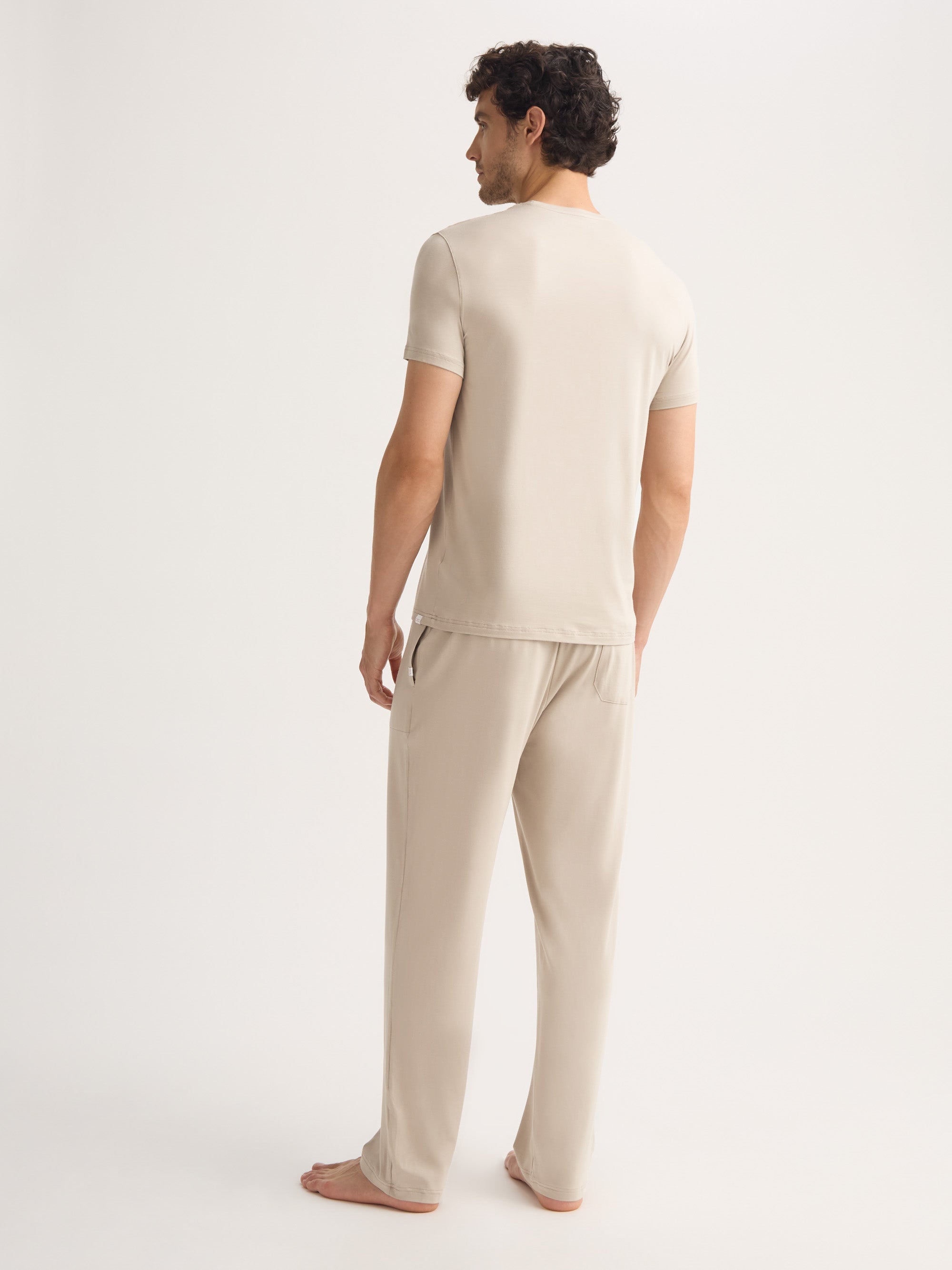 Men's Lounge Trousers Basel Micro Modal Stretch Light Stone