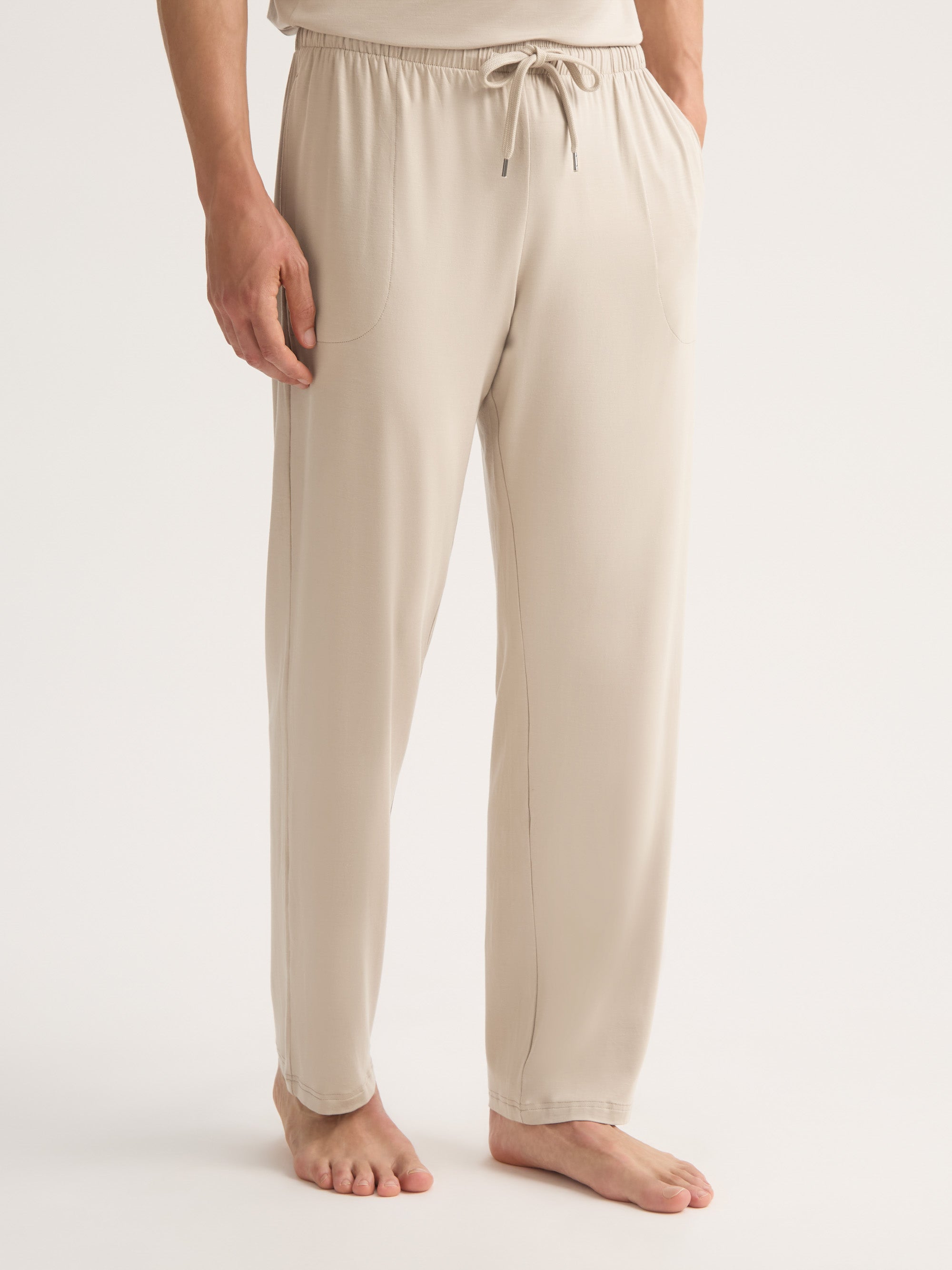 Men's Lounge Trousers Basel Micro Modal Stretch Light Stone