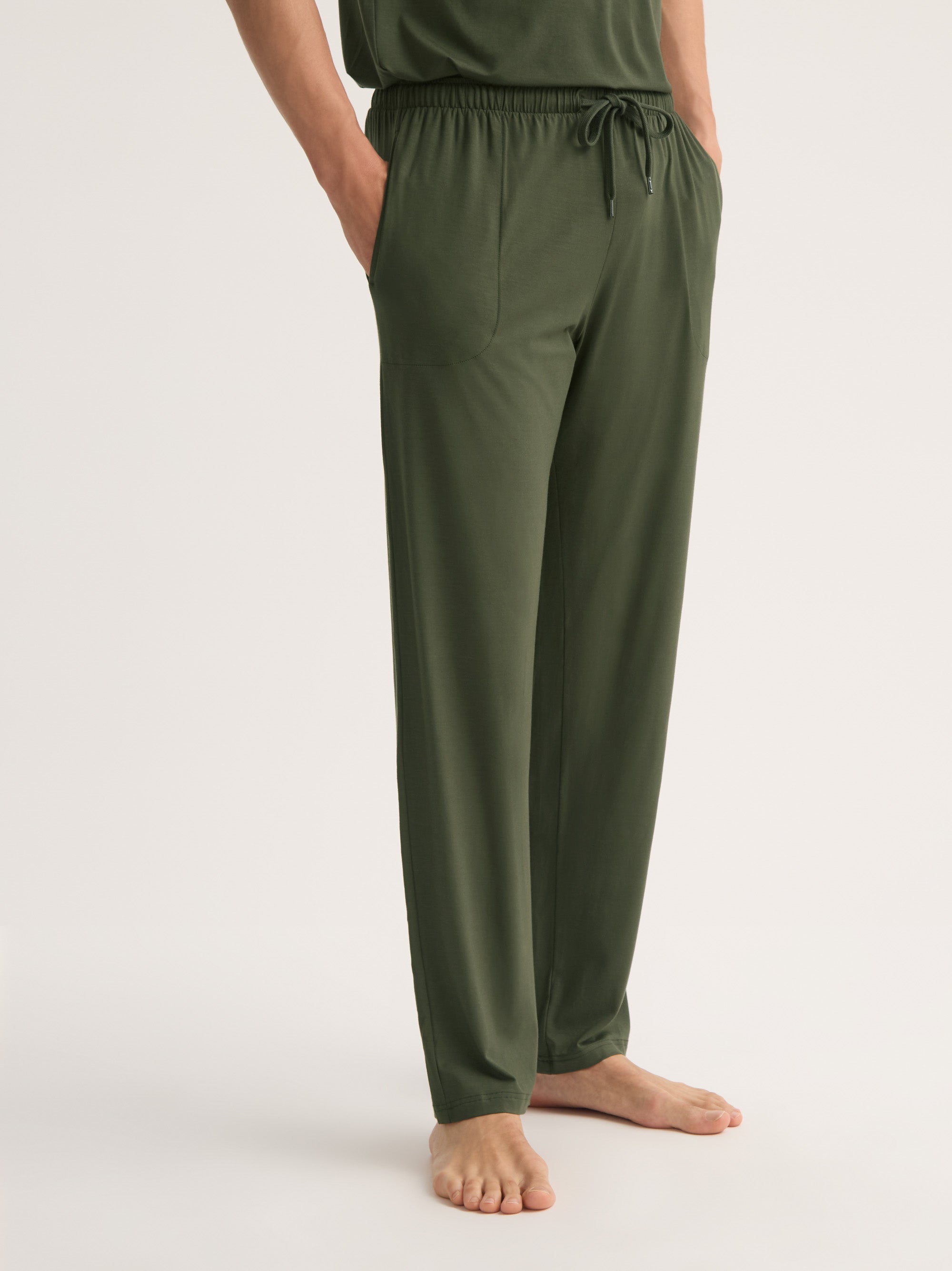 Men's Lounge Trousers Basel Micro Modal Stretch Evergreen