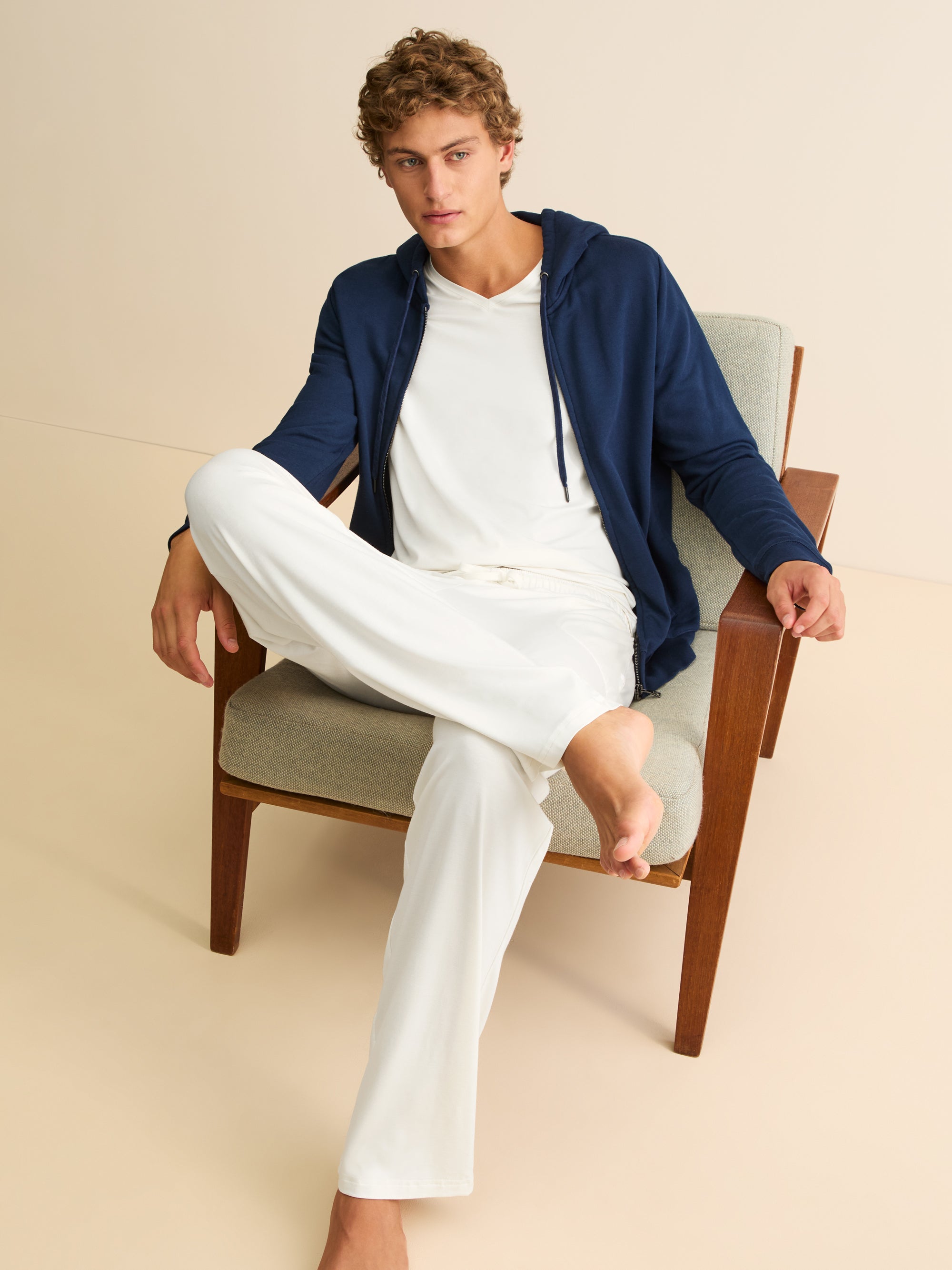 Men's Lounge Trousers Basel Micro Modal Stretch Vanilla