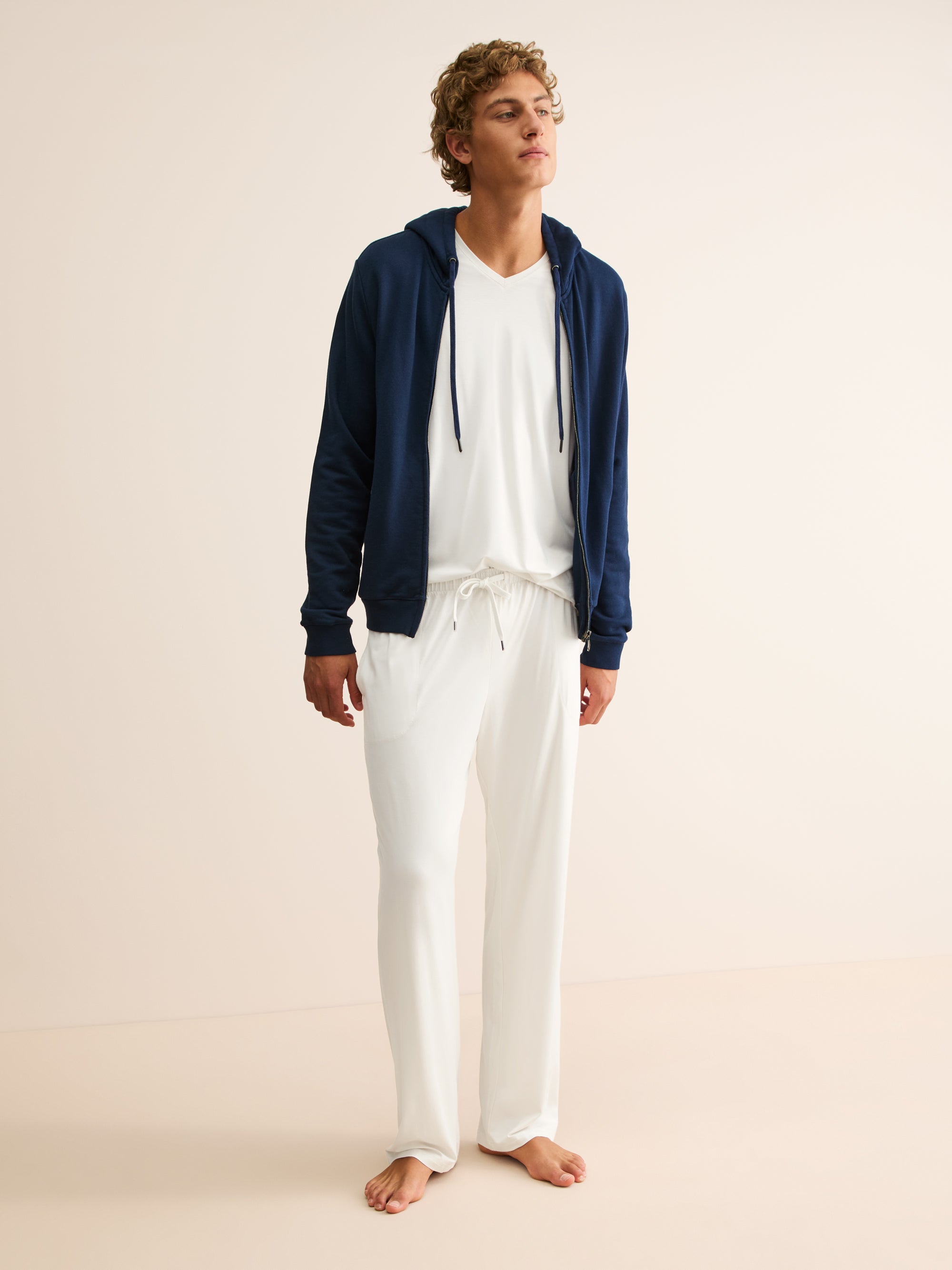 Men's Lounge Trousers Basel Micro Modal Stretch Vanilla