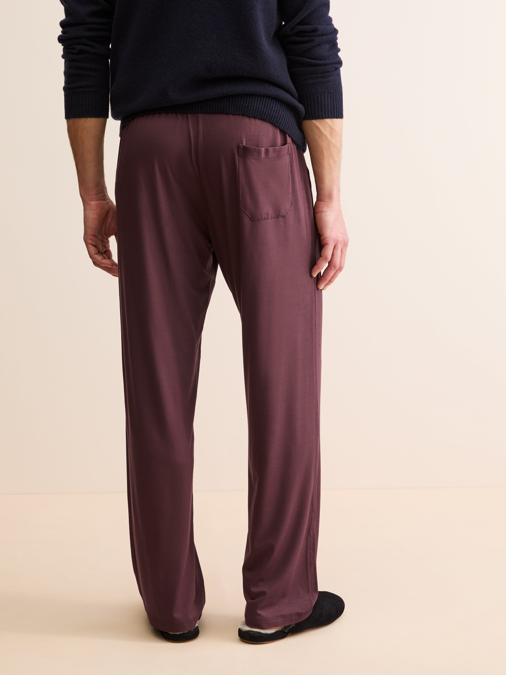 Men's Lounge Trousers Basel Micro Modal Stretch Mahogany Brown