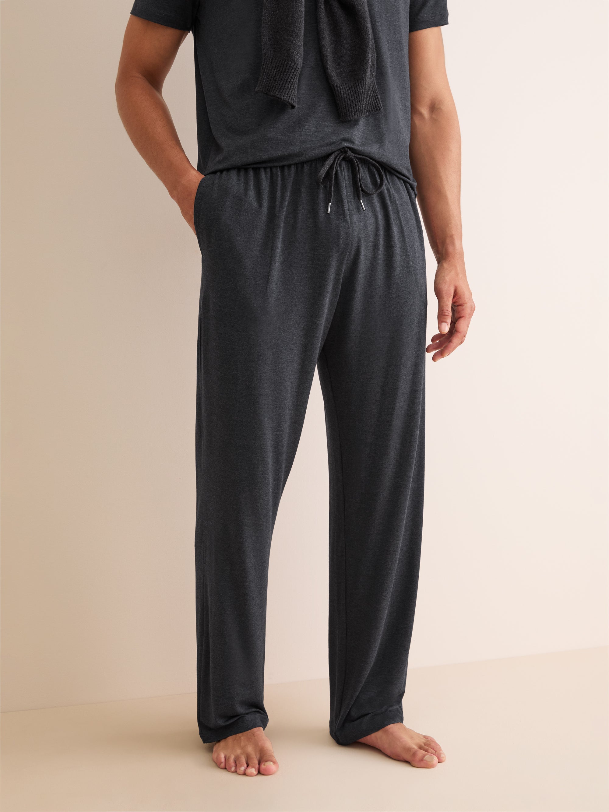 Men's Lounge Trousers Marlowe Micro Modal Stretch Anthracite
