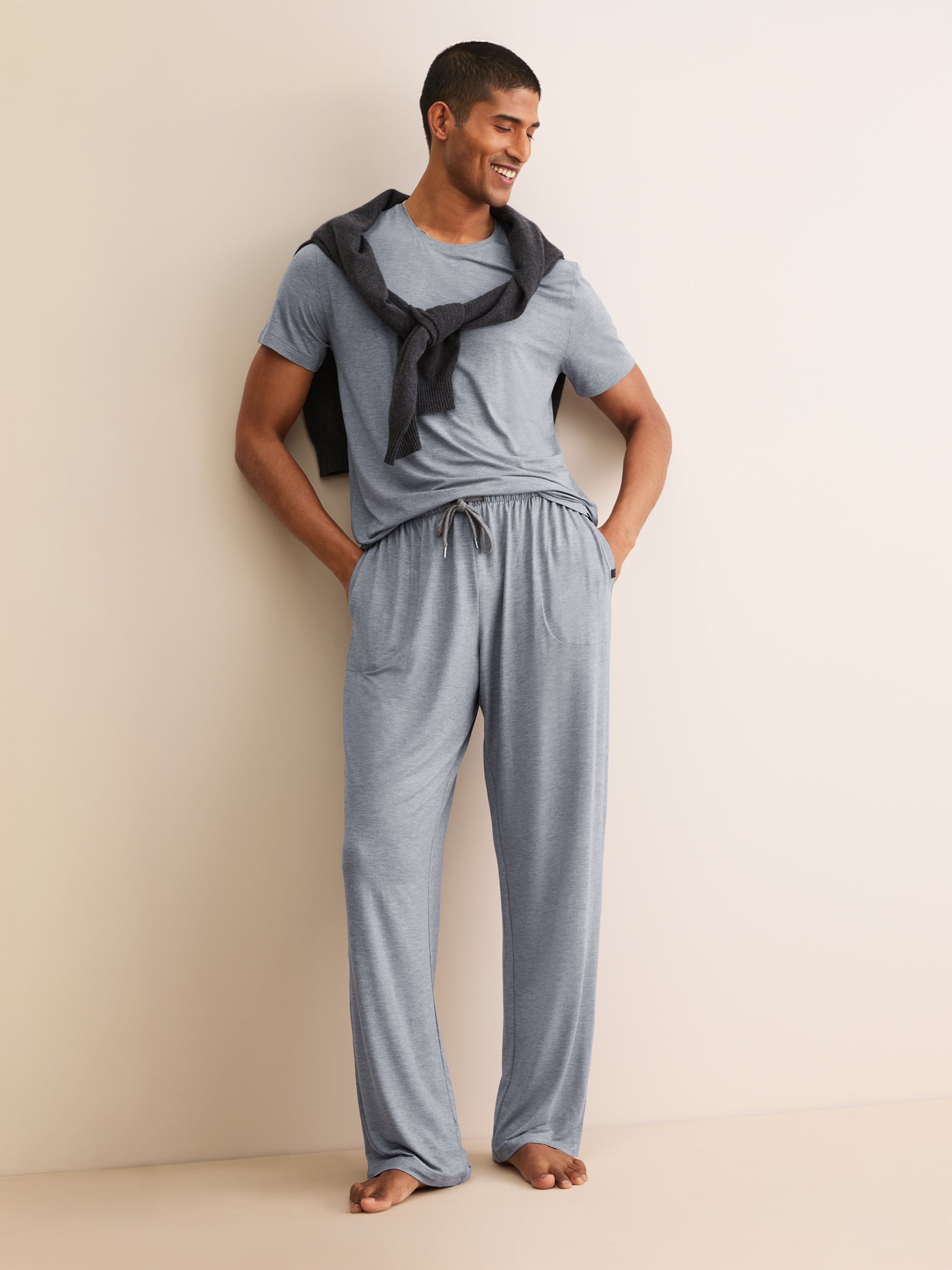 Men's Marlowe Micro Modal Lounge Trousers Charcoal Grey | Derek Rose