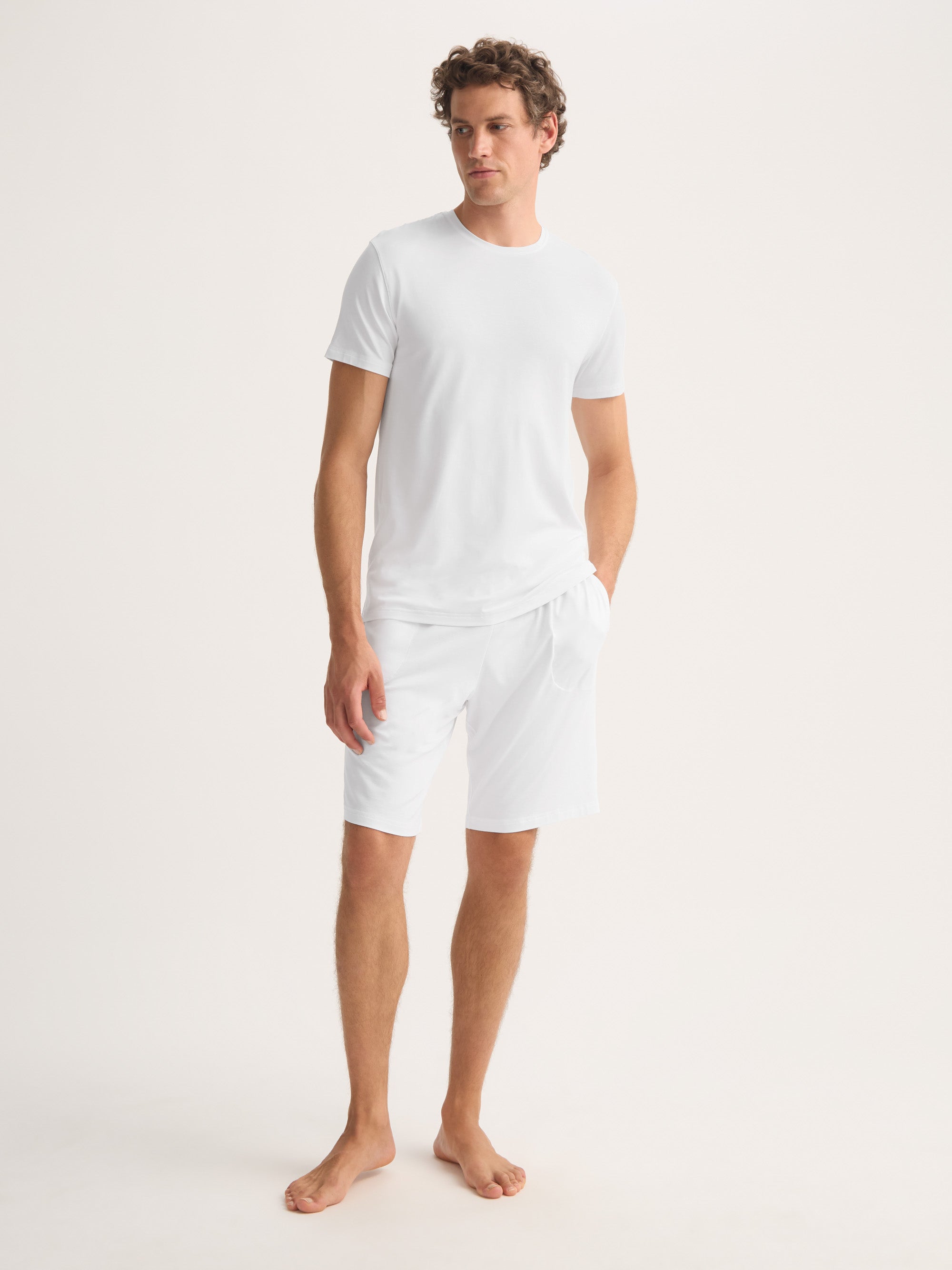 Men's Lounge Shorts Basel Micro Modal Stretch White
