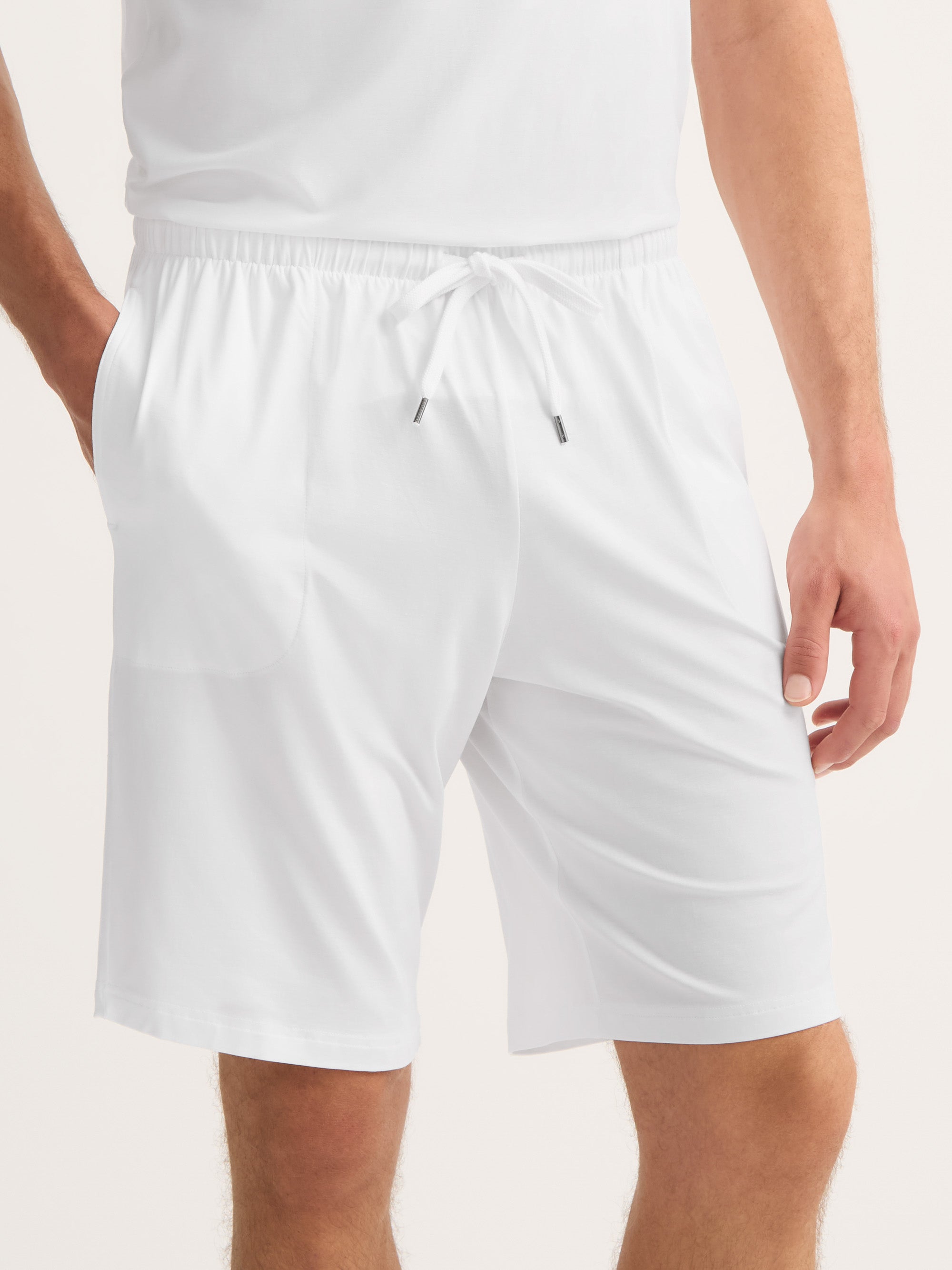 Men's Lounge Shorts Basel Micro Modal Stretch White