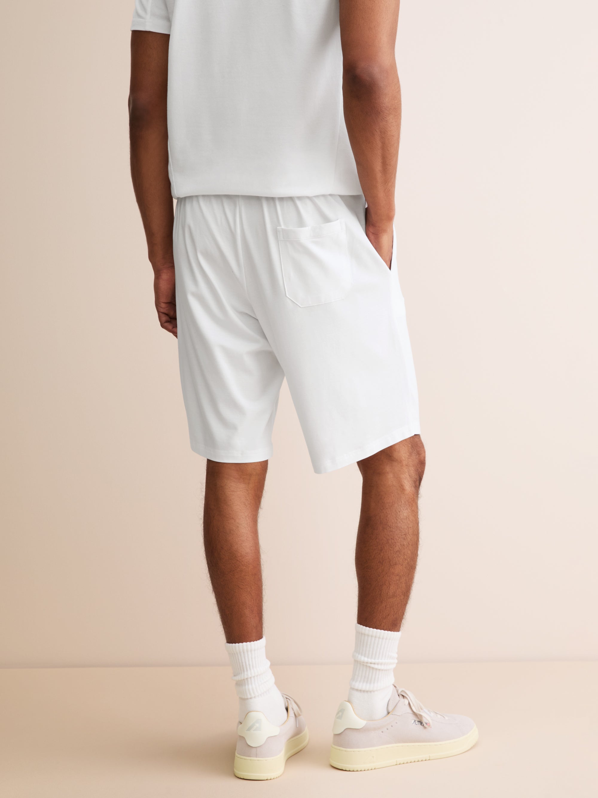 Men's Basel Micro Modal Lounge Shorts White | Derek Rose