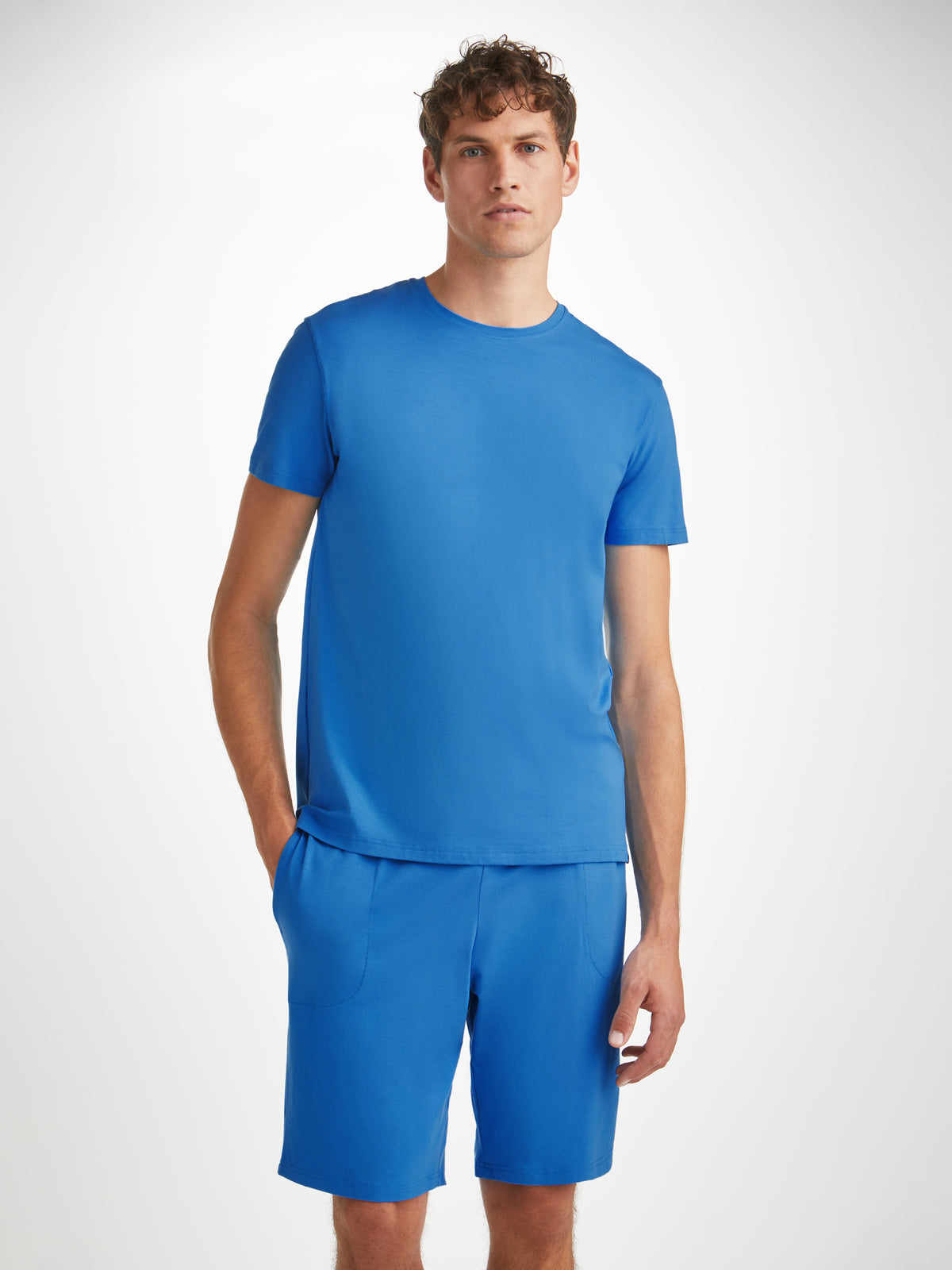 Men's Lounge Shorts Basel Micro Modal Stretch Azure Blue