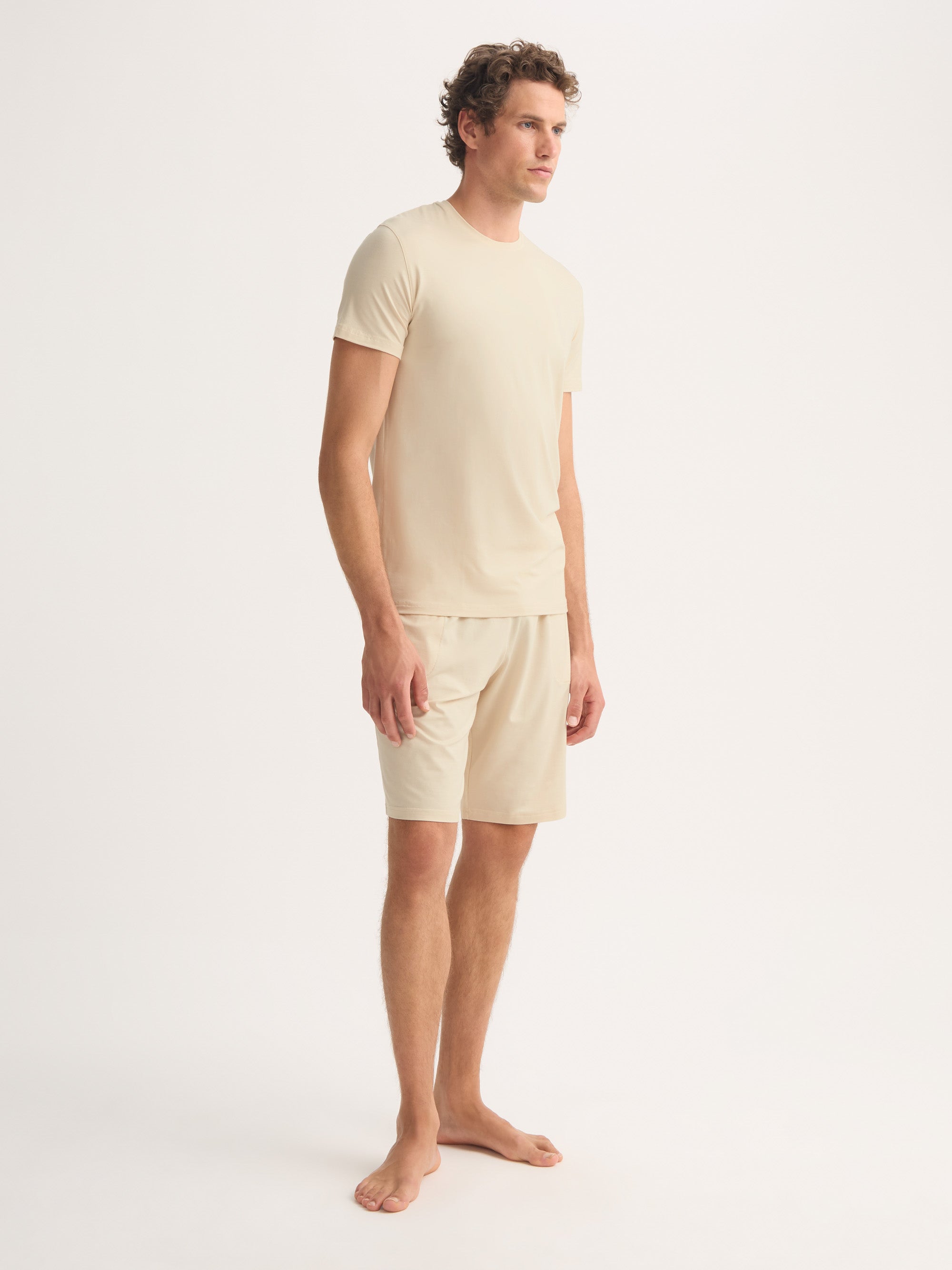 Men's Lounge Shorts Basel Micro Modal Stretch Ecru