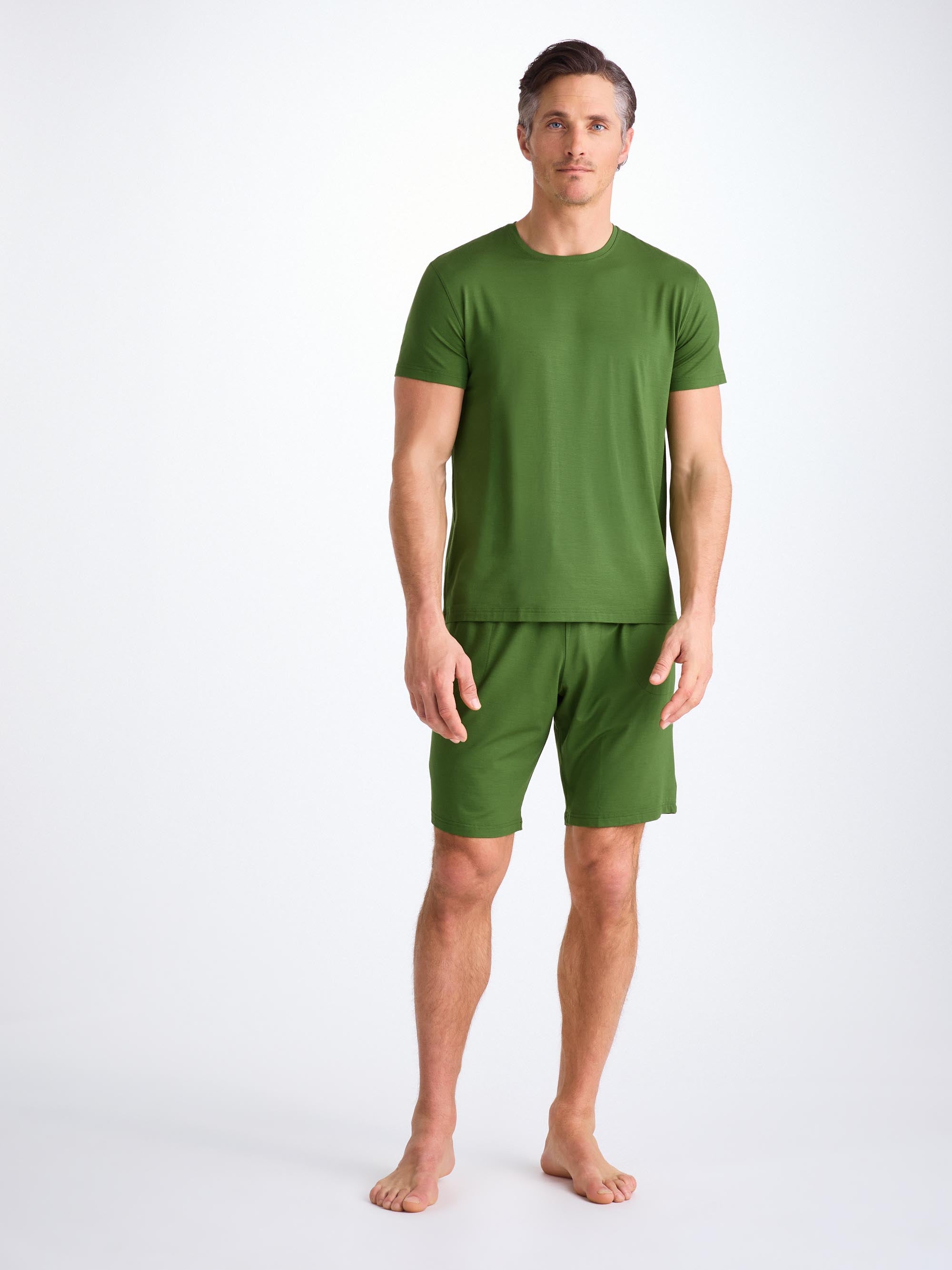 Men's Lounge Shorts Basel Micro Modal Stretch Leaf Green