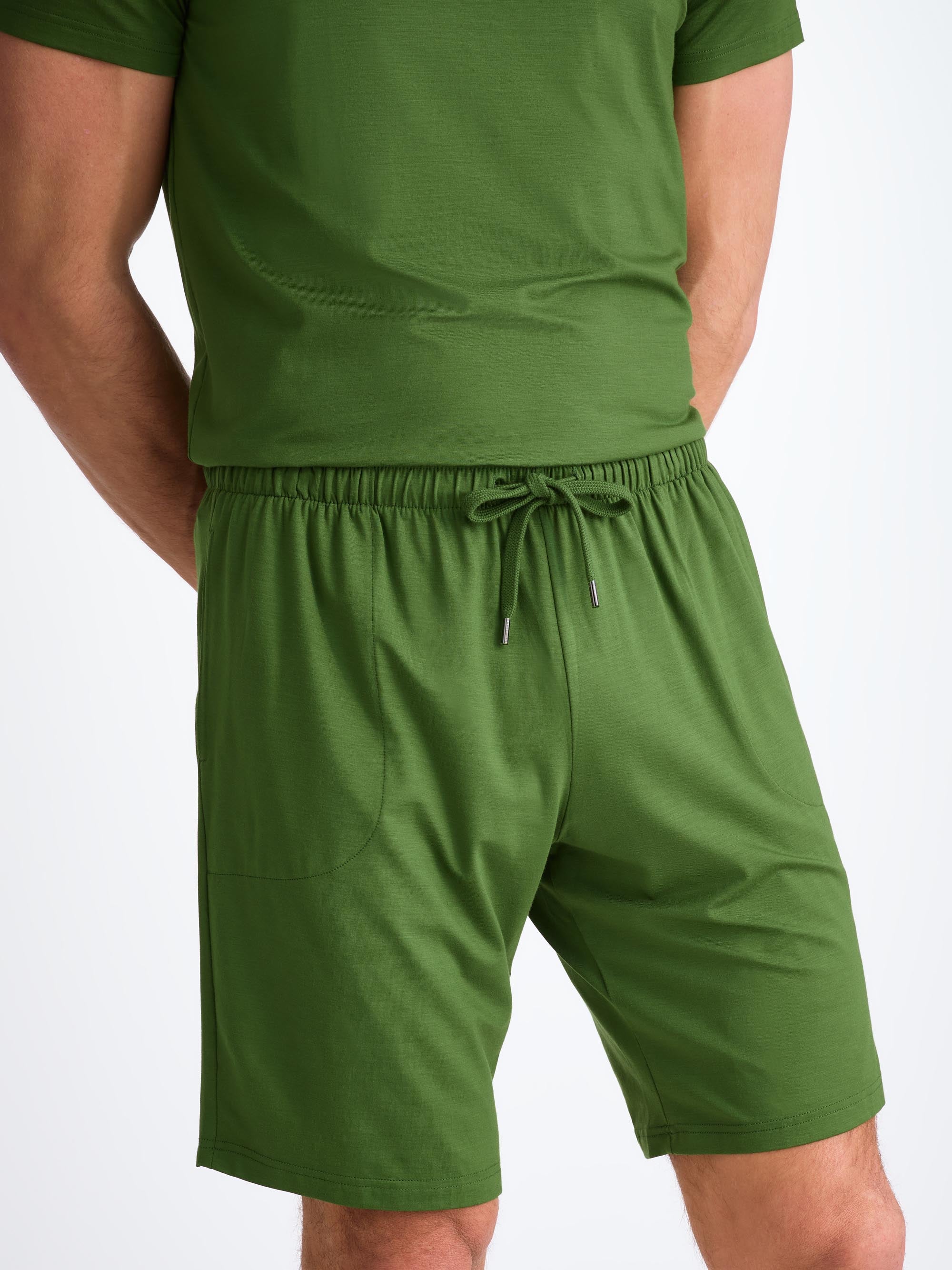 Men's Lounge Shorts Basel Micro Modal Stretch Leaf Green