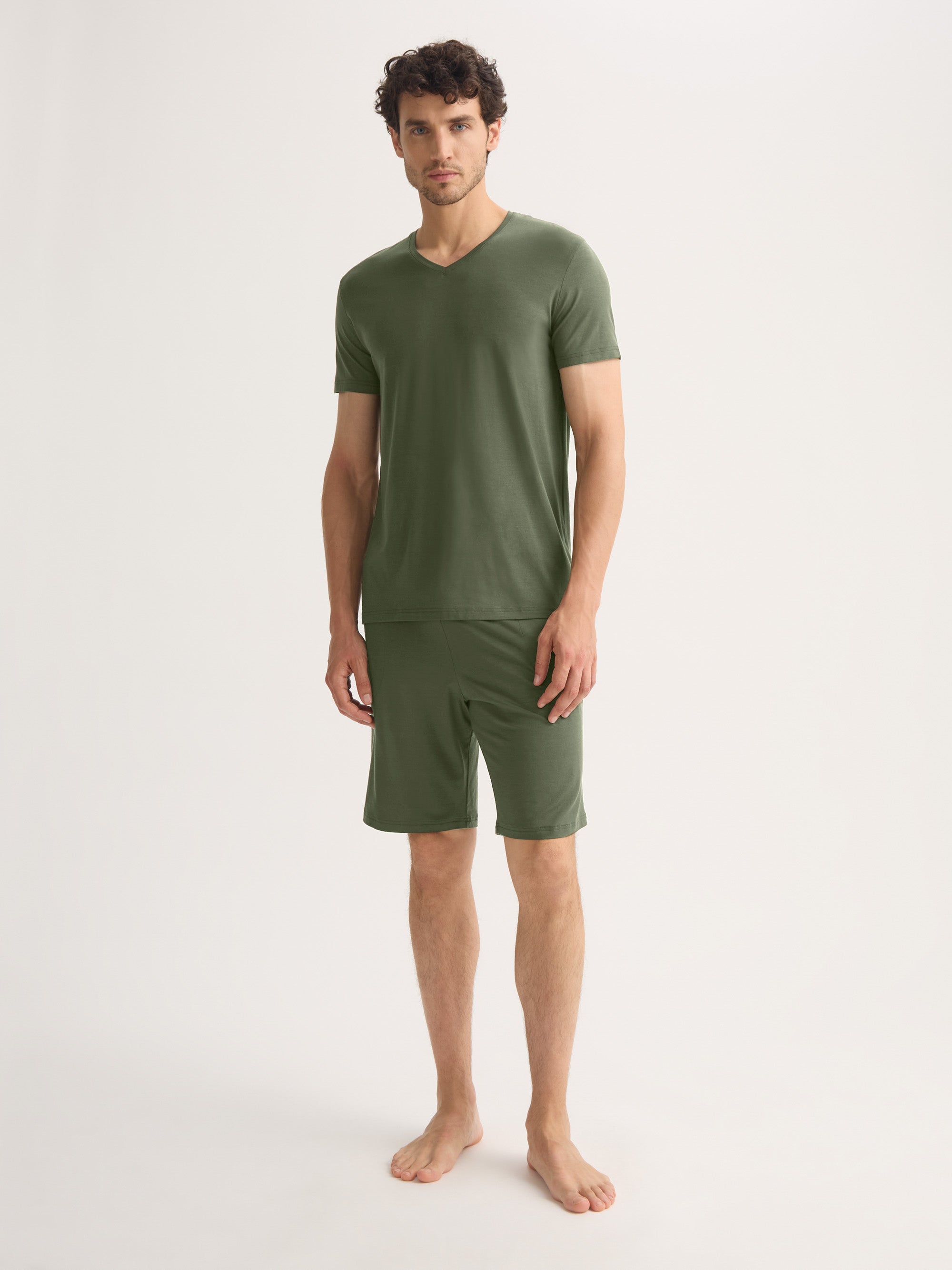 Men's Lounge Shorts Basel Micro Modal Stretch Evergreen