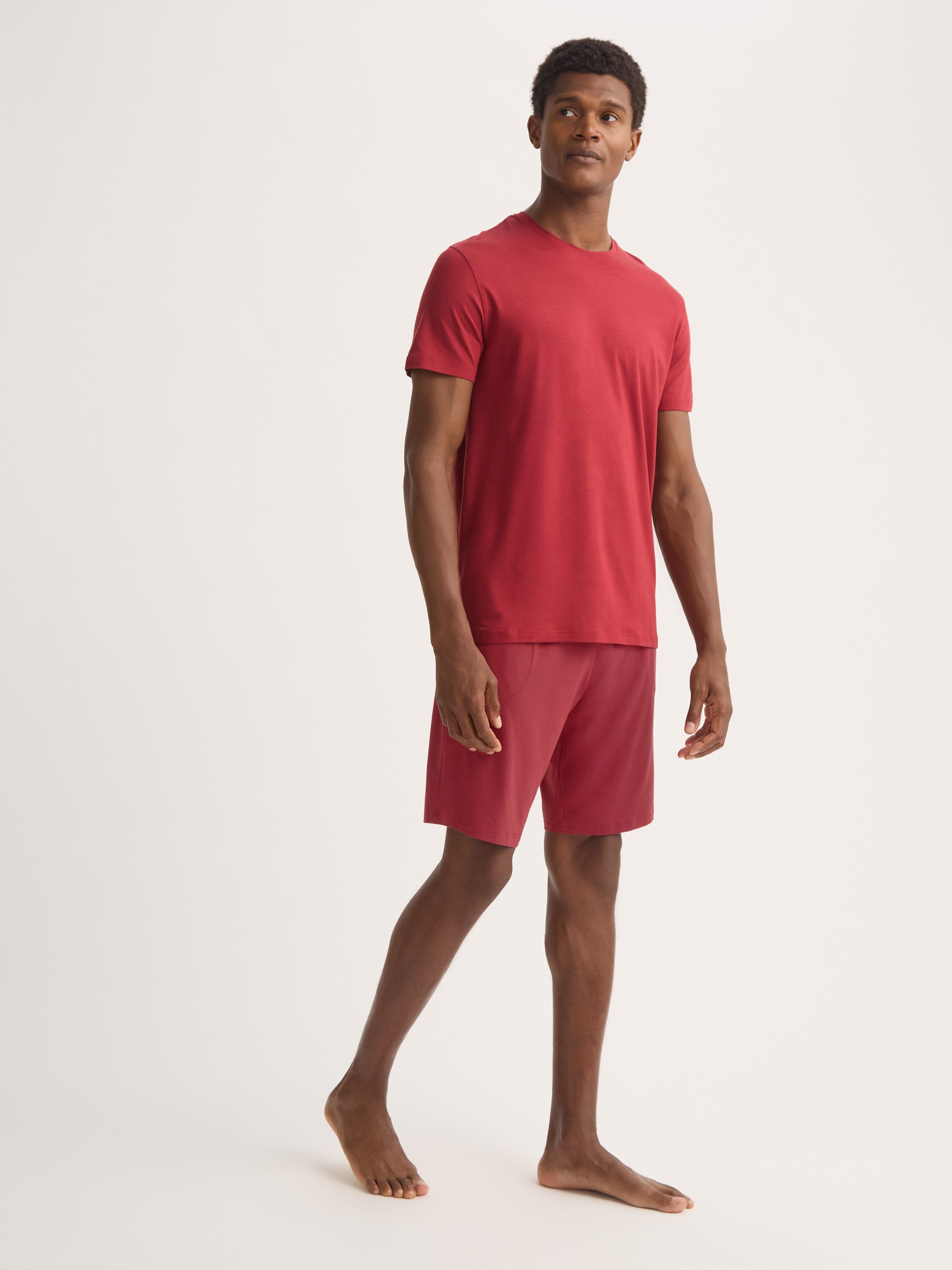 Men's Lounge Shorts Basel Micro Modal Stretch Rustic Red