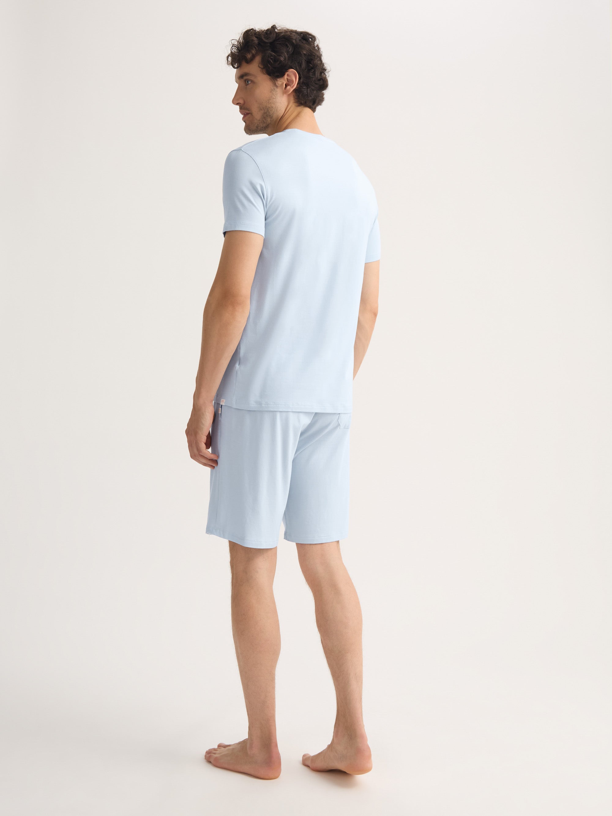 Men's Lounge Shorts Basel Micro Modal Stretch Light Blue