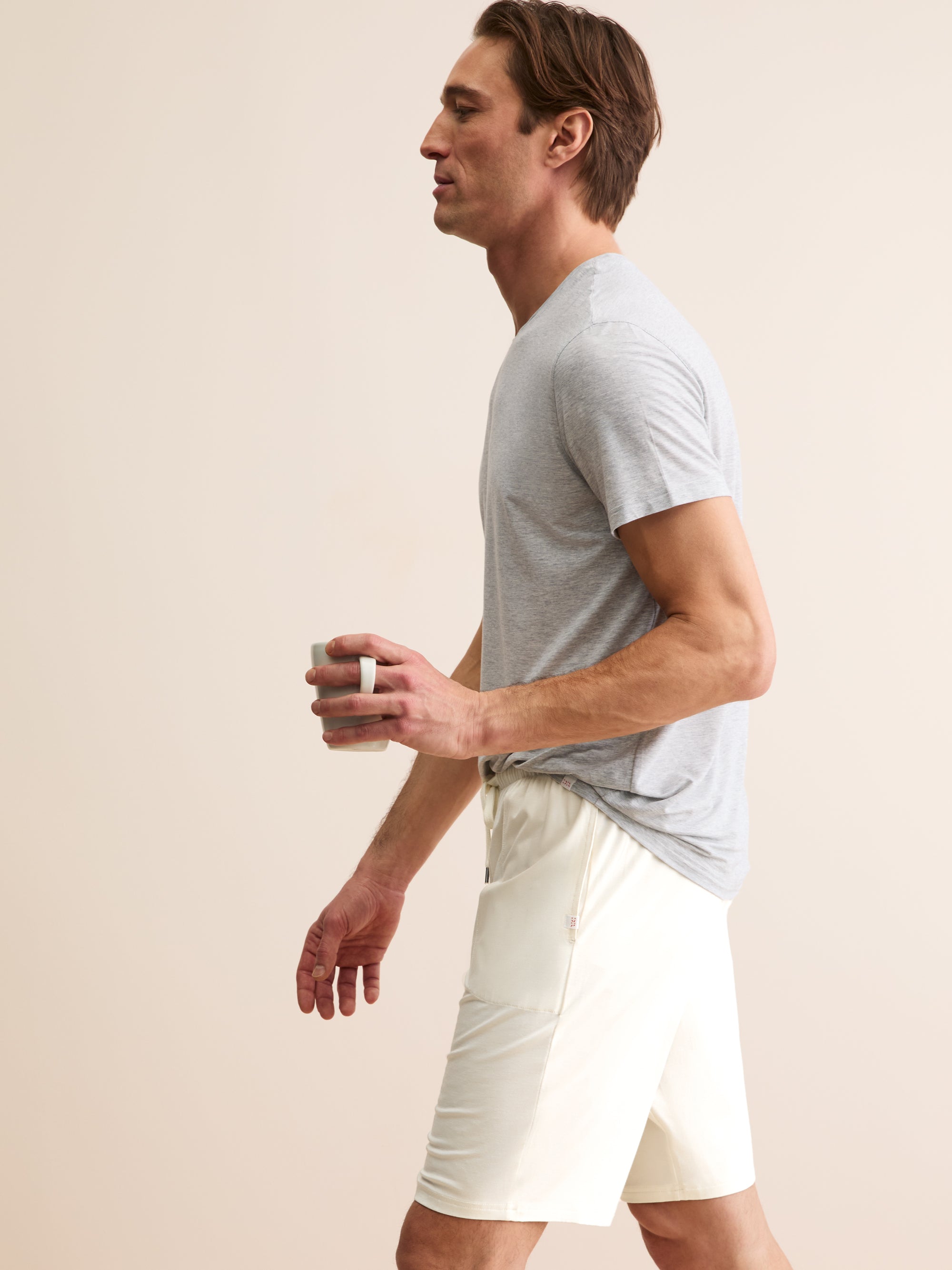 Men's Lounge Shorts Basel Micro Modal Stretch Vanilla | Derek Rose