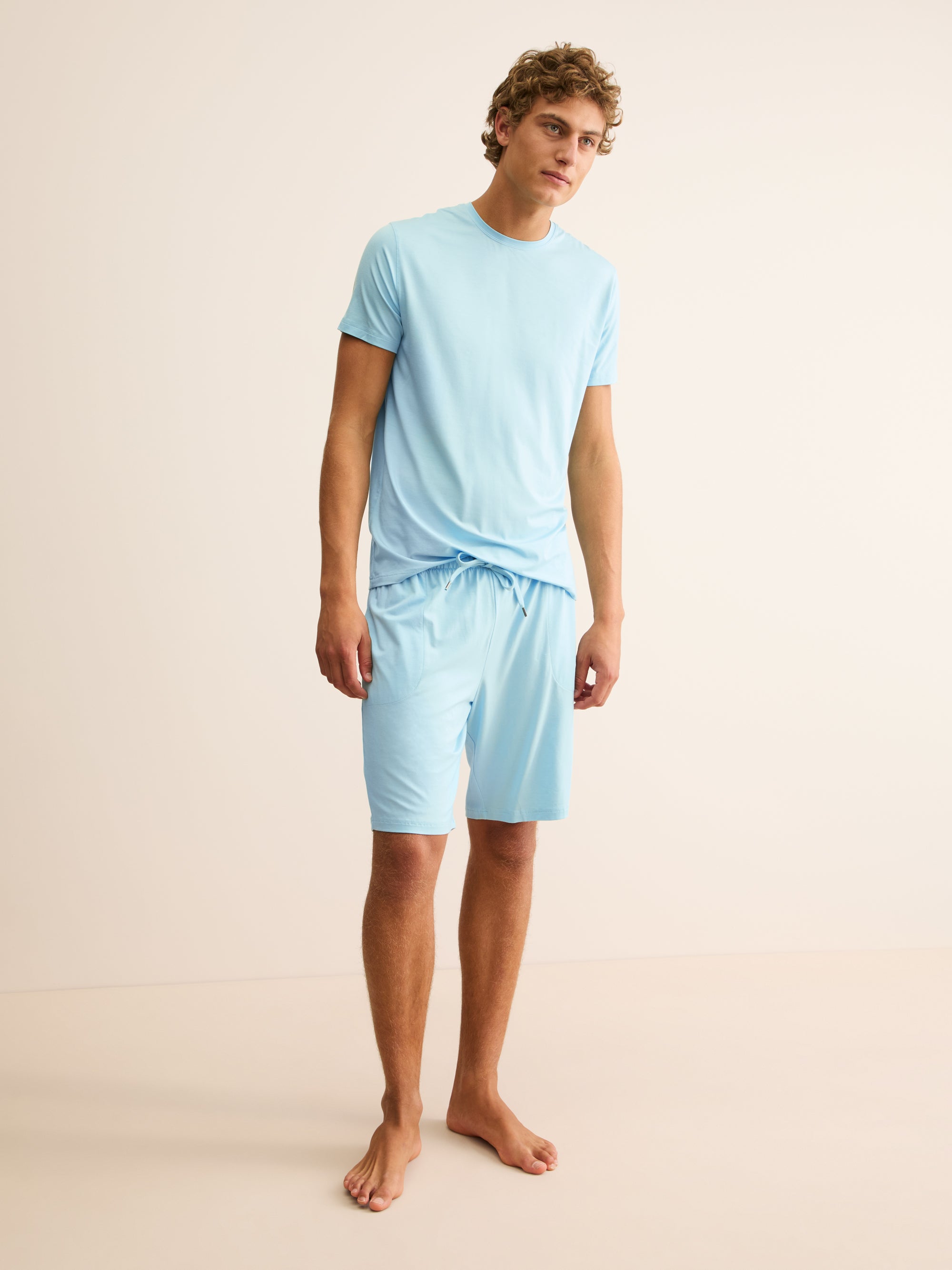 Men's Lounge Shorts Basel Micro Modal Stretch Powder Blue