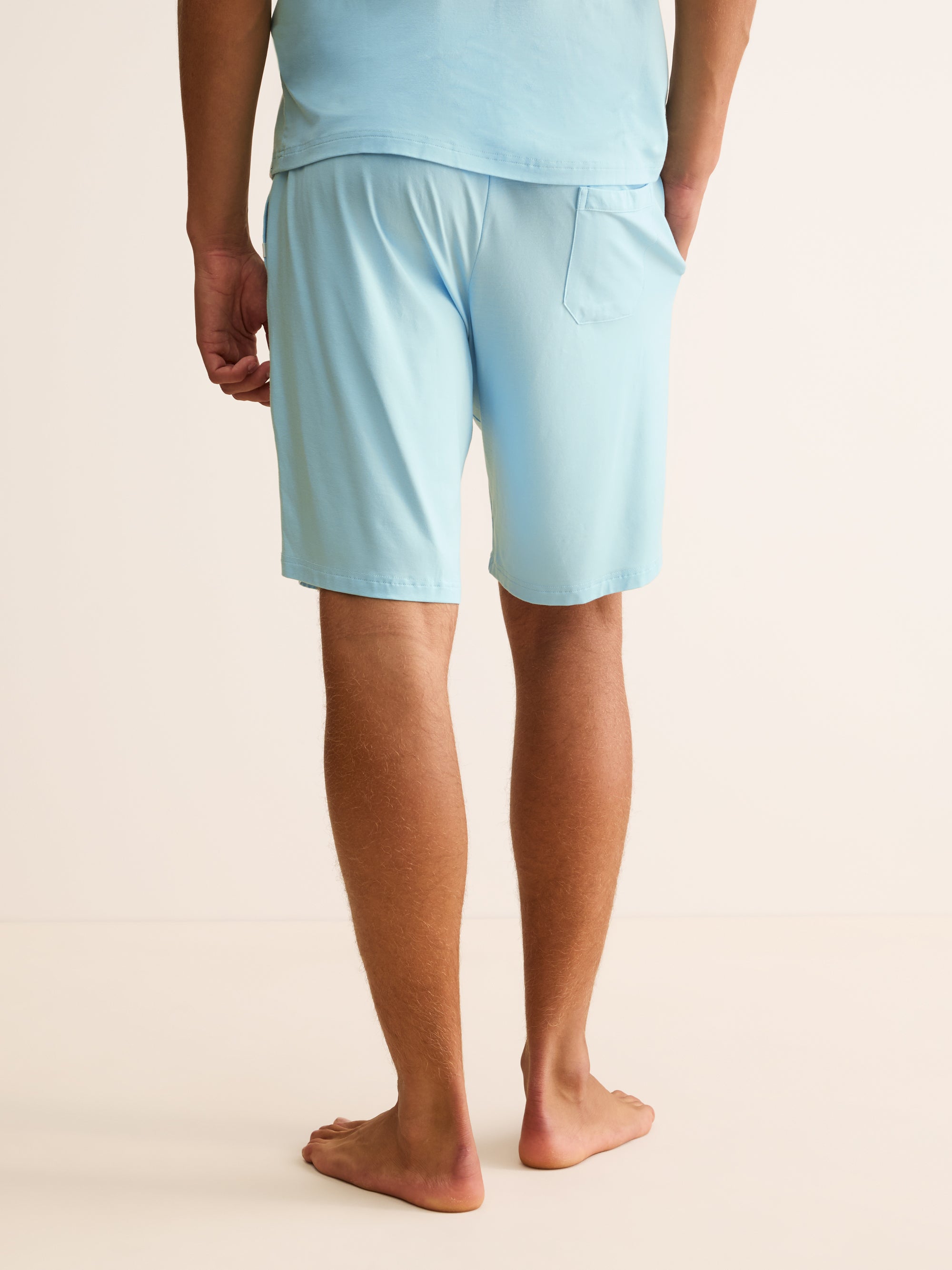 Men's Lounge Shorts Basel Micro Modal Stretch Powder Blue | Derek Rose