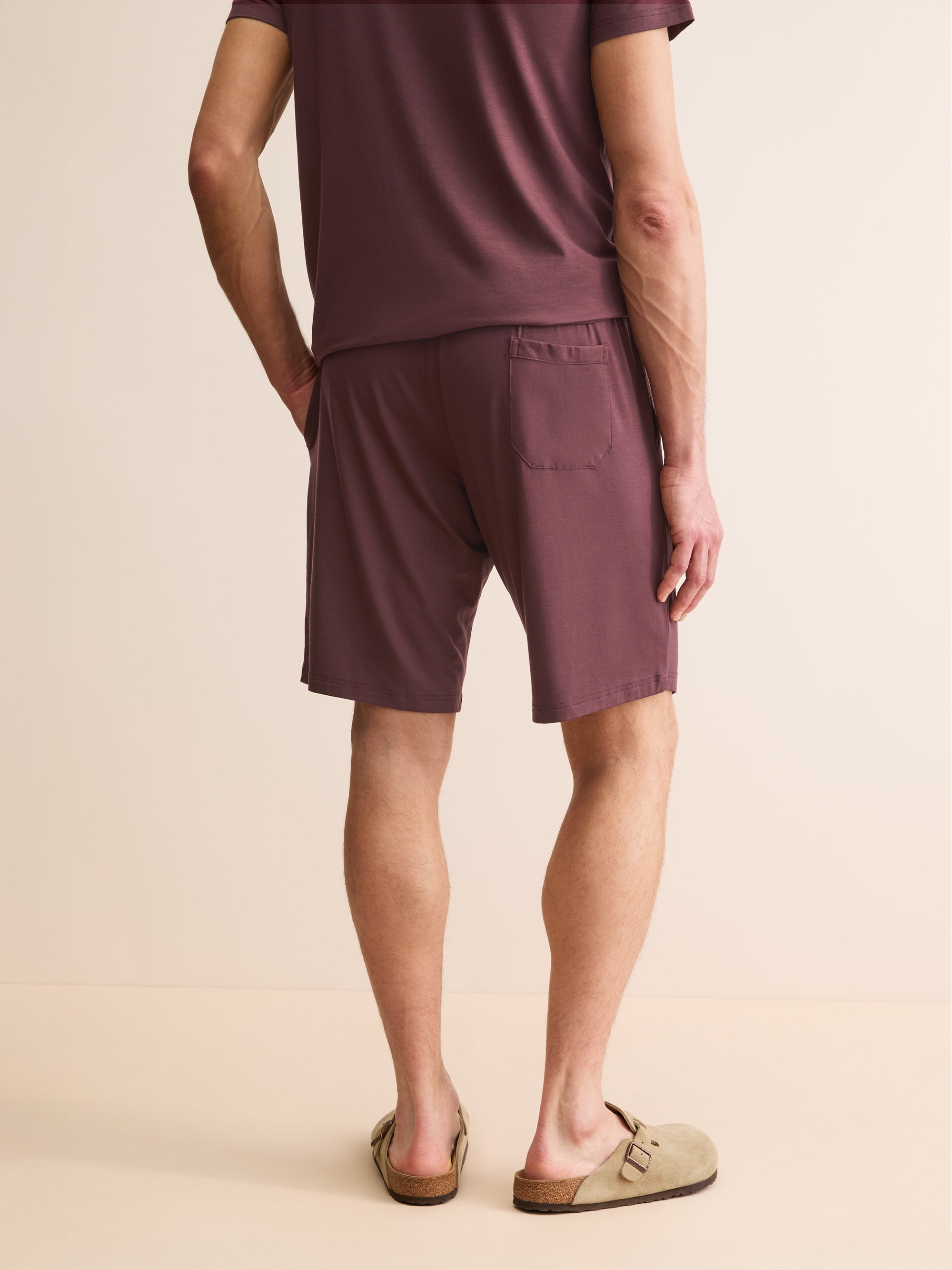 Men's Lounge Shorts Basel Micro Modal Stretch Mahogany Brown