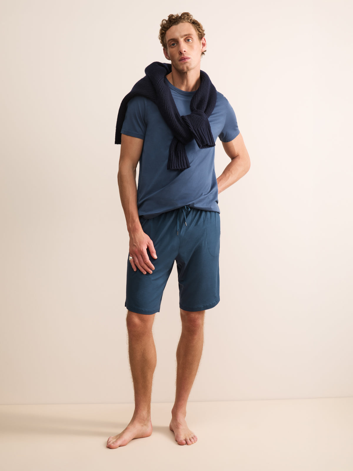 Basel Micro Modal Lounge Shorts Ocean Blue