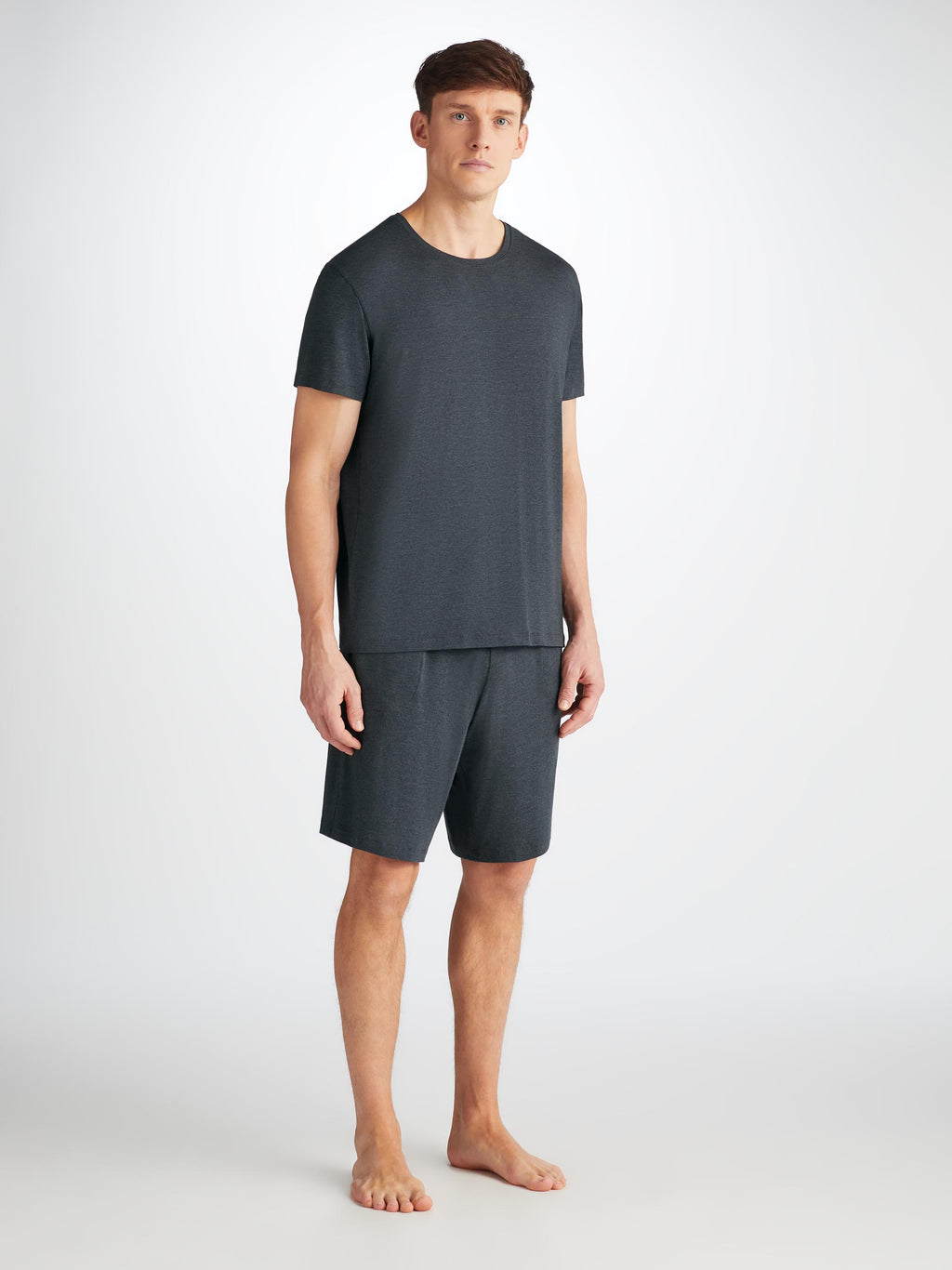 Marlowe T Shirt Lounge Shorts Anthracite Set