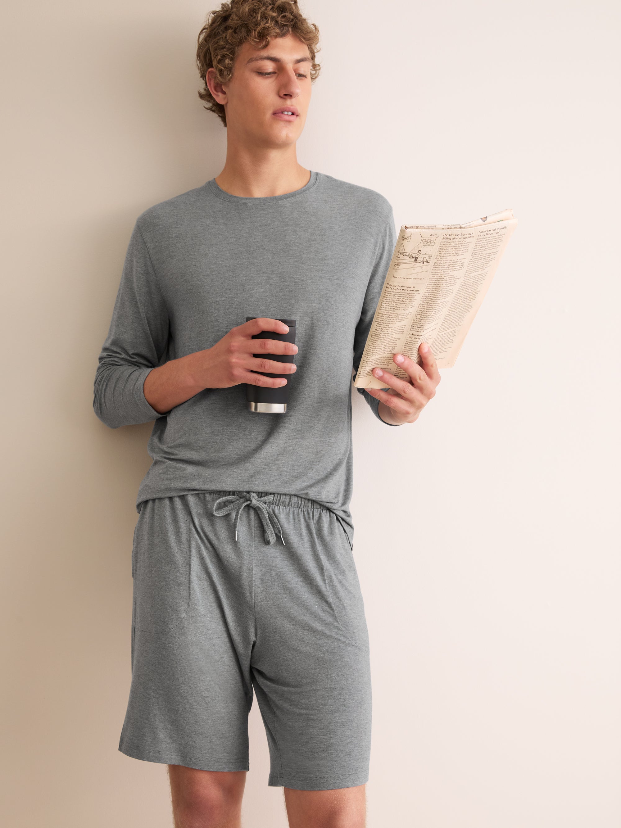 Men's Lounge Shorts Marlowe Micro Modal Stretch Charcoal