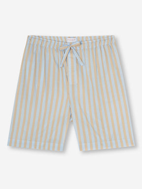 Men's Lounge Shorts Amalfi 20 Cotton Batiste Blue