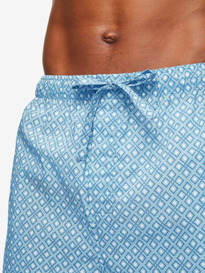 Men's Lounge Shorts Ledbury 56 Cotton Batiste Blue