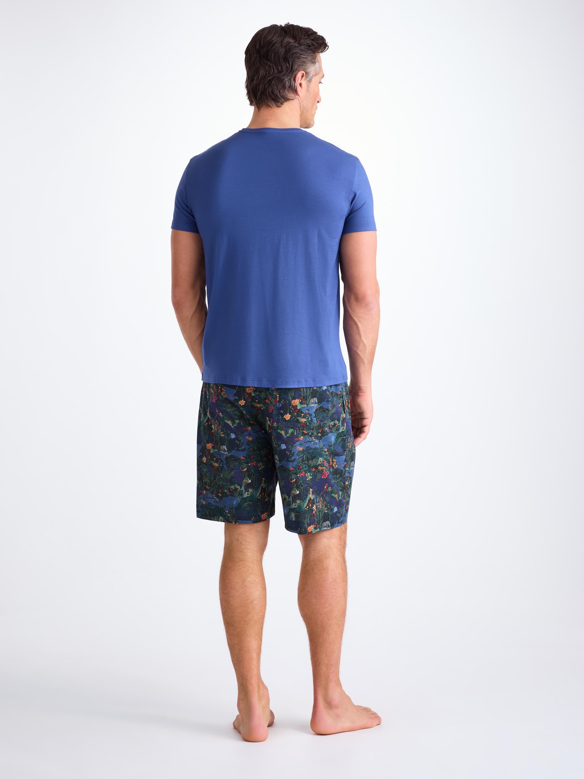 Men's Lounge Shorts Cotton Batiste Multi Midnight Jungle Print
