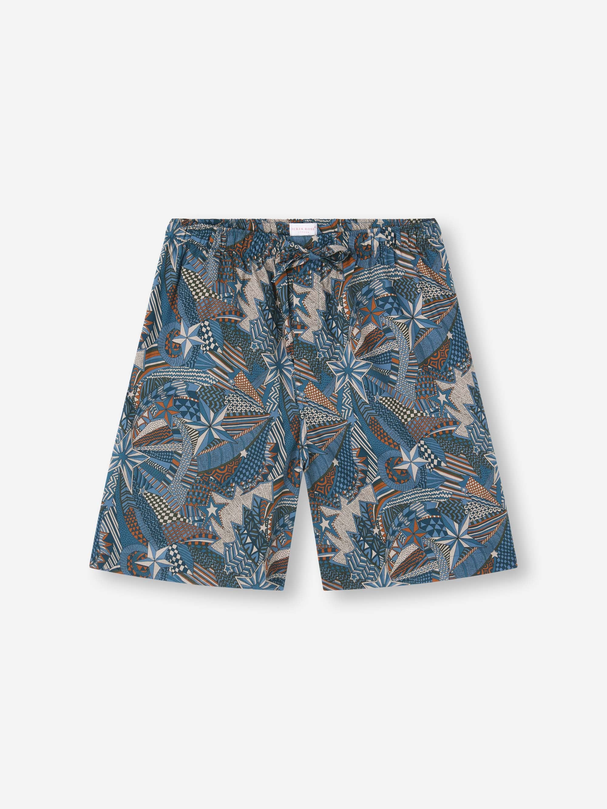 Men's Lounge Shorts Cotton Batiste Multicolour Celebration Print