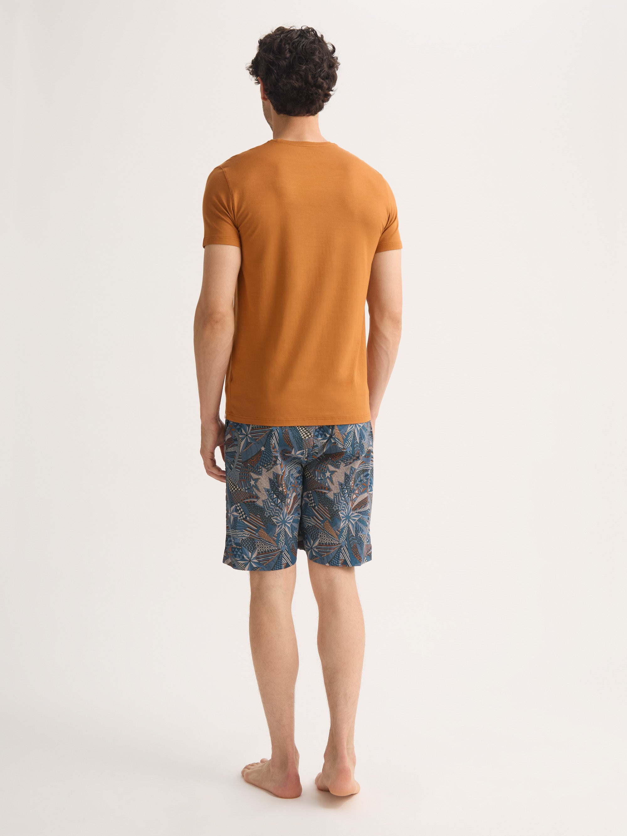 Men's Lounge Shorts Cotton Batiste Multicolour Celebration Print
