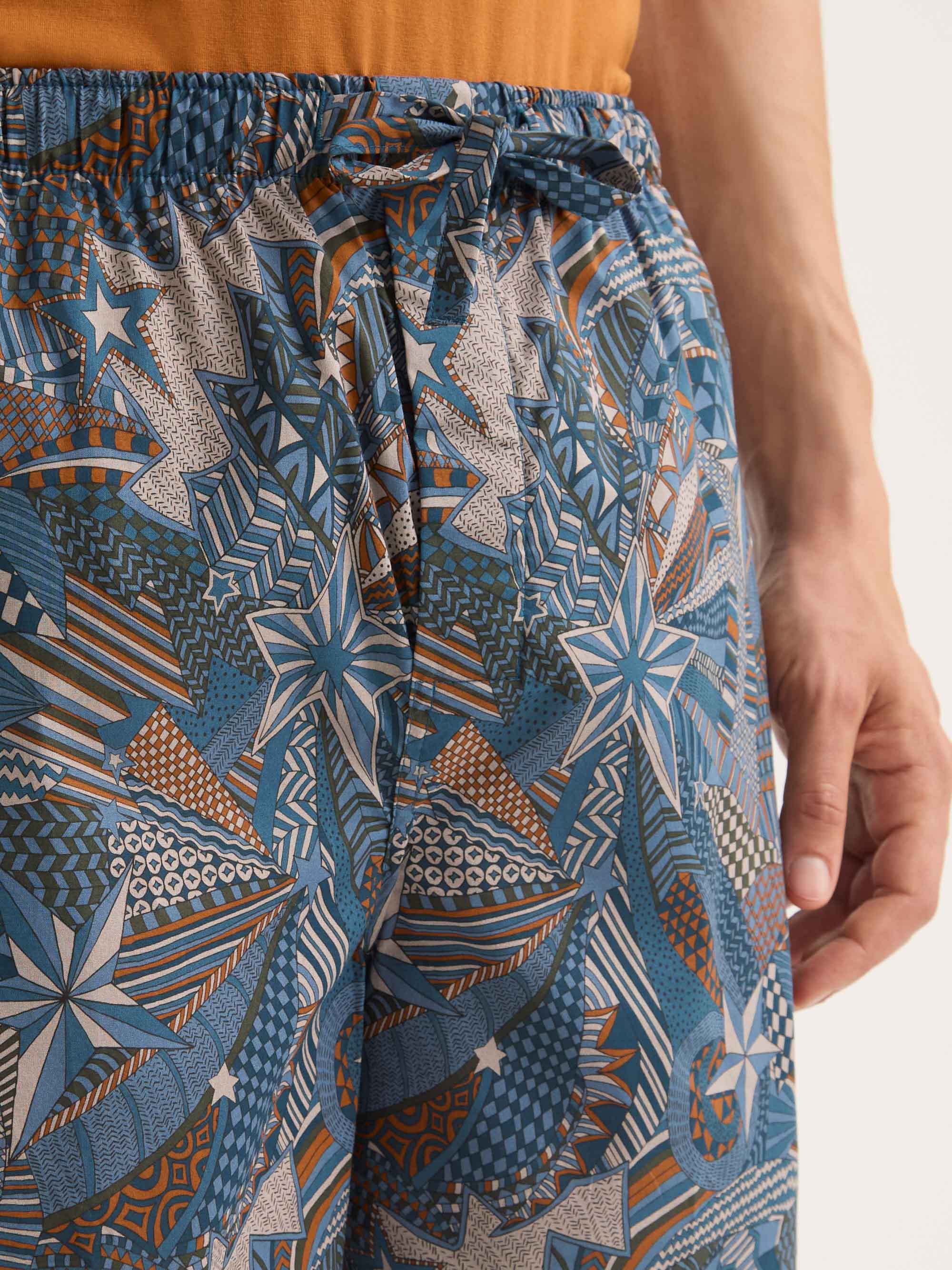 Men's Lounge Shorts Cotton Batiste Multicolour Celebration Print