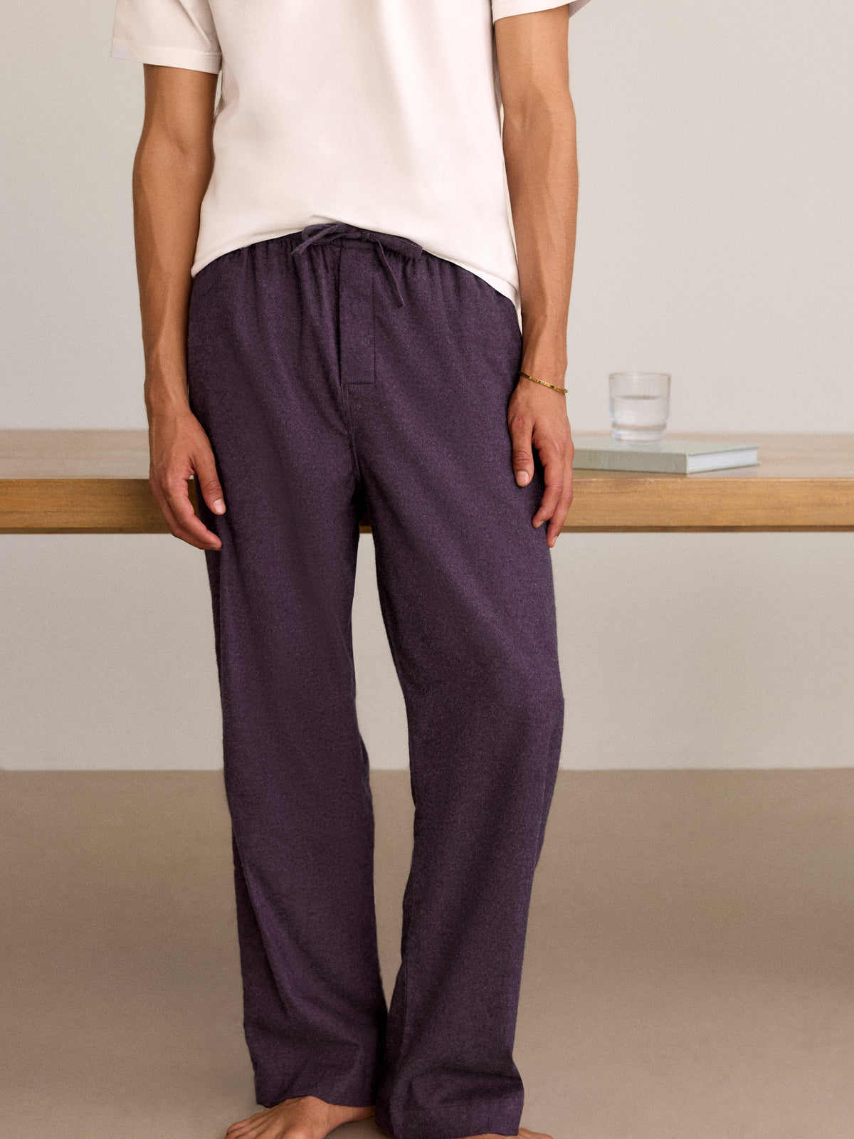 Arley Cotton Cashmere Lounge Trousers Burgundy