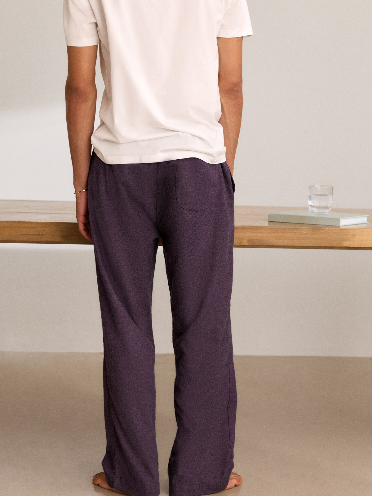 Arley Cotton Cashmere Lounge Trousers Burgundy