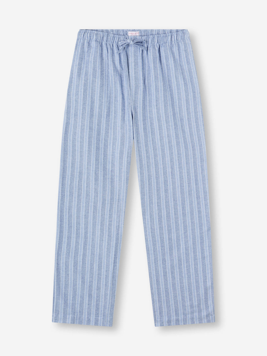Men's Lounge Pants Arran Brushed Cotton Blue Herringbone Stripe