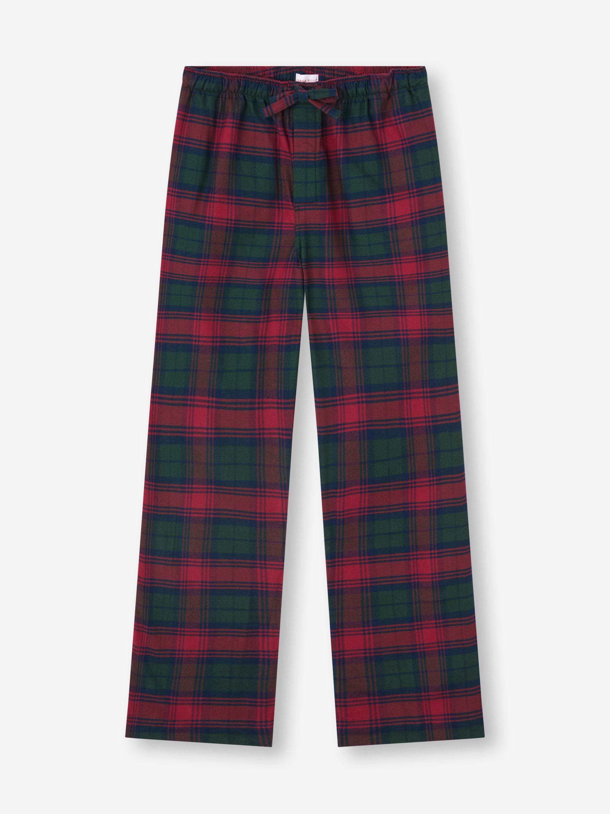 Men's Lounge Trousers Kelburn Brushed Cotton Burgundy Red & Green Check