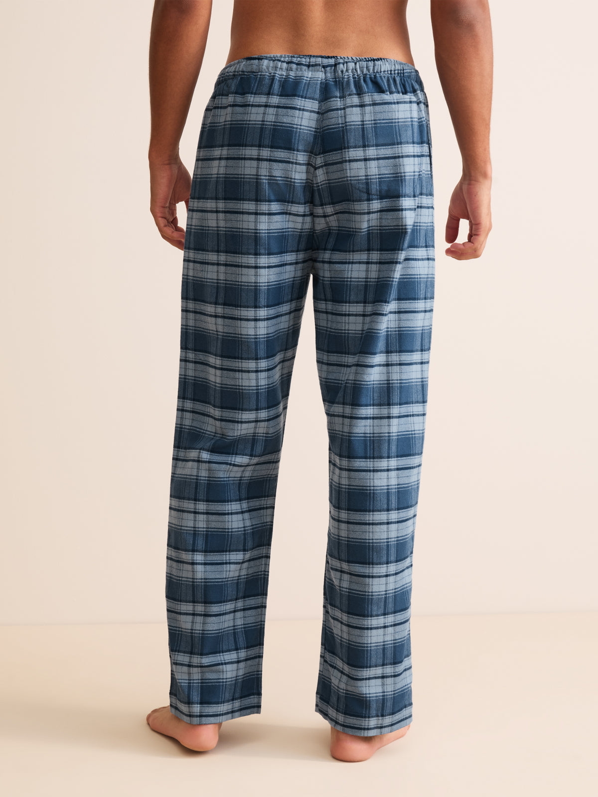 Kelburn Brushed Cotton Lounge Trousers Blue Check